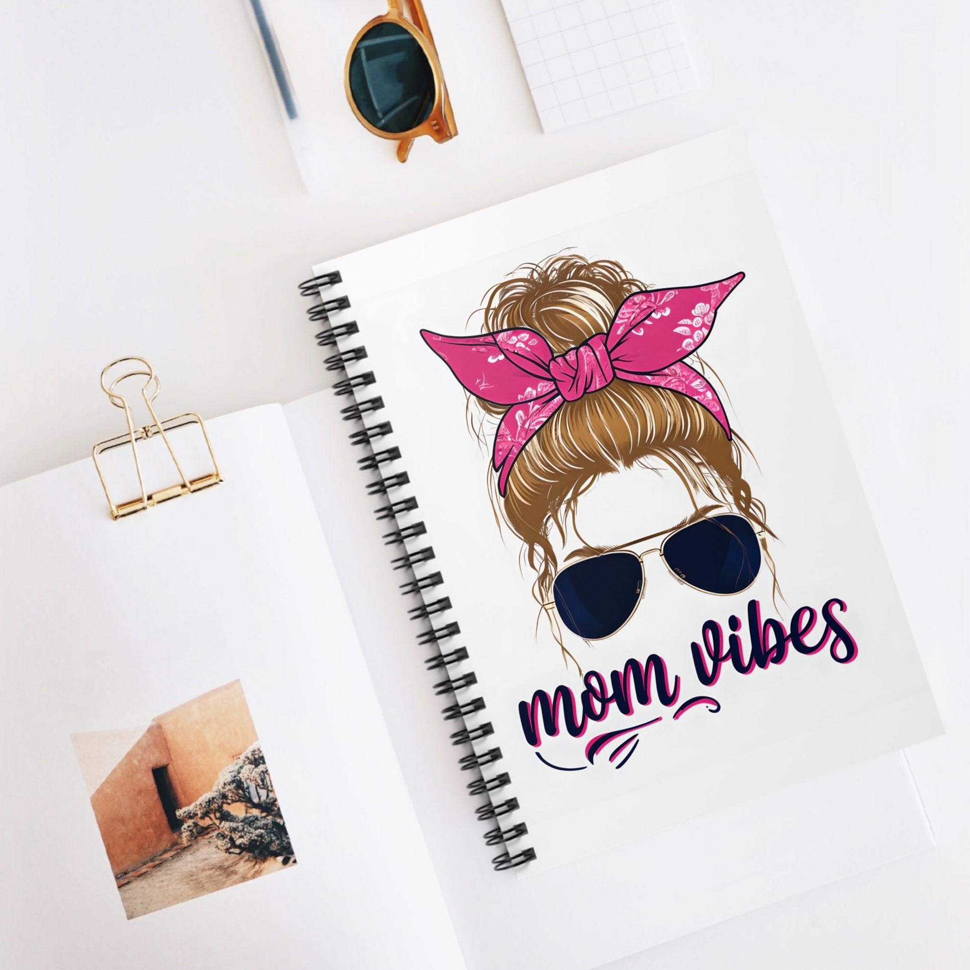 Mom Vibes Spiral Notebook Printify