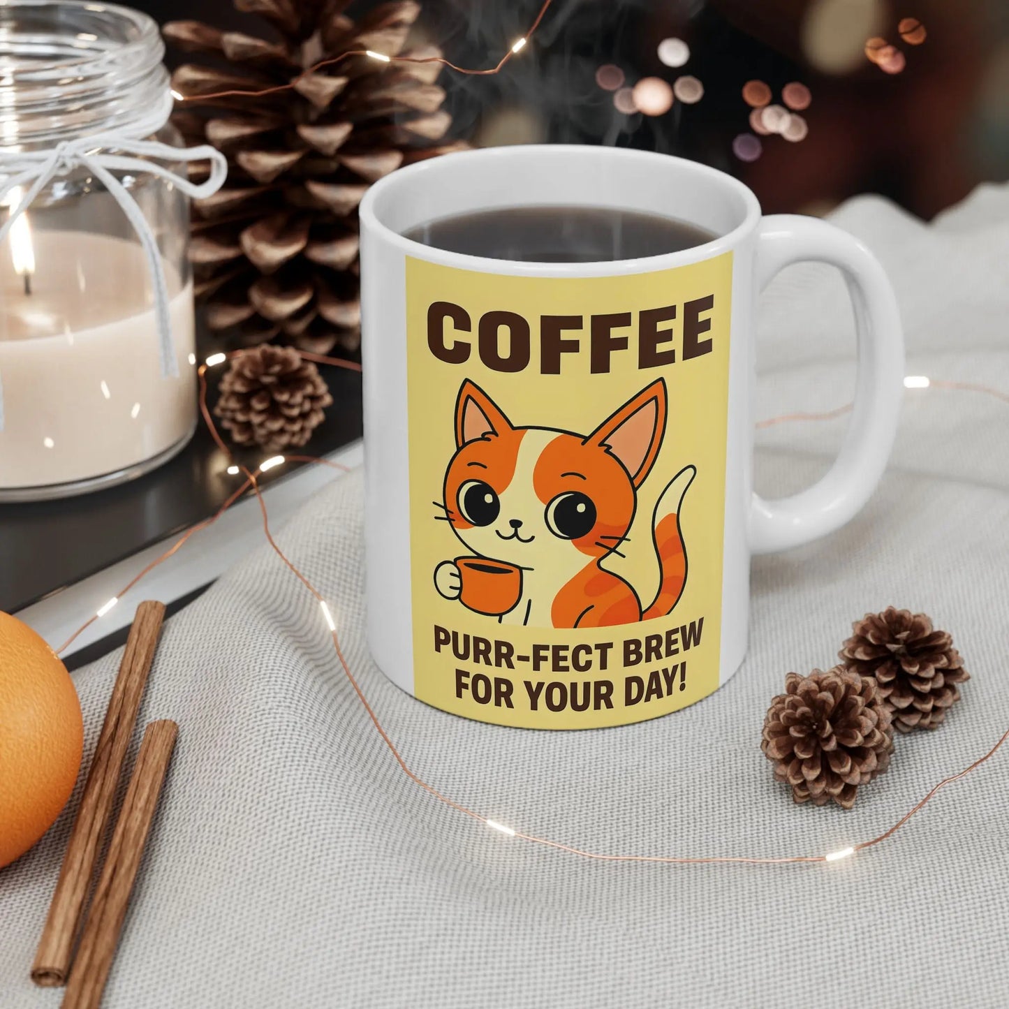 Purr-fect Brew Cat Lover Gift Mug Printify