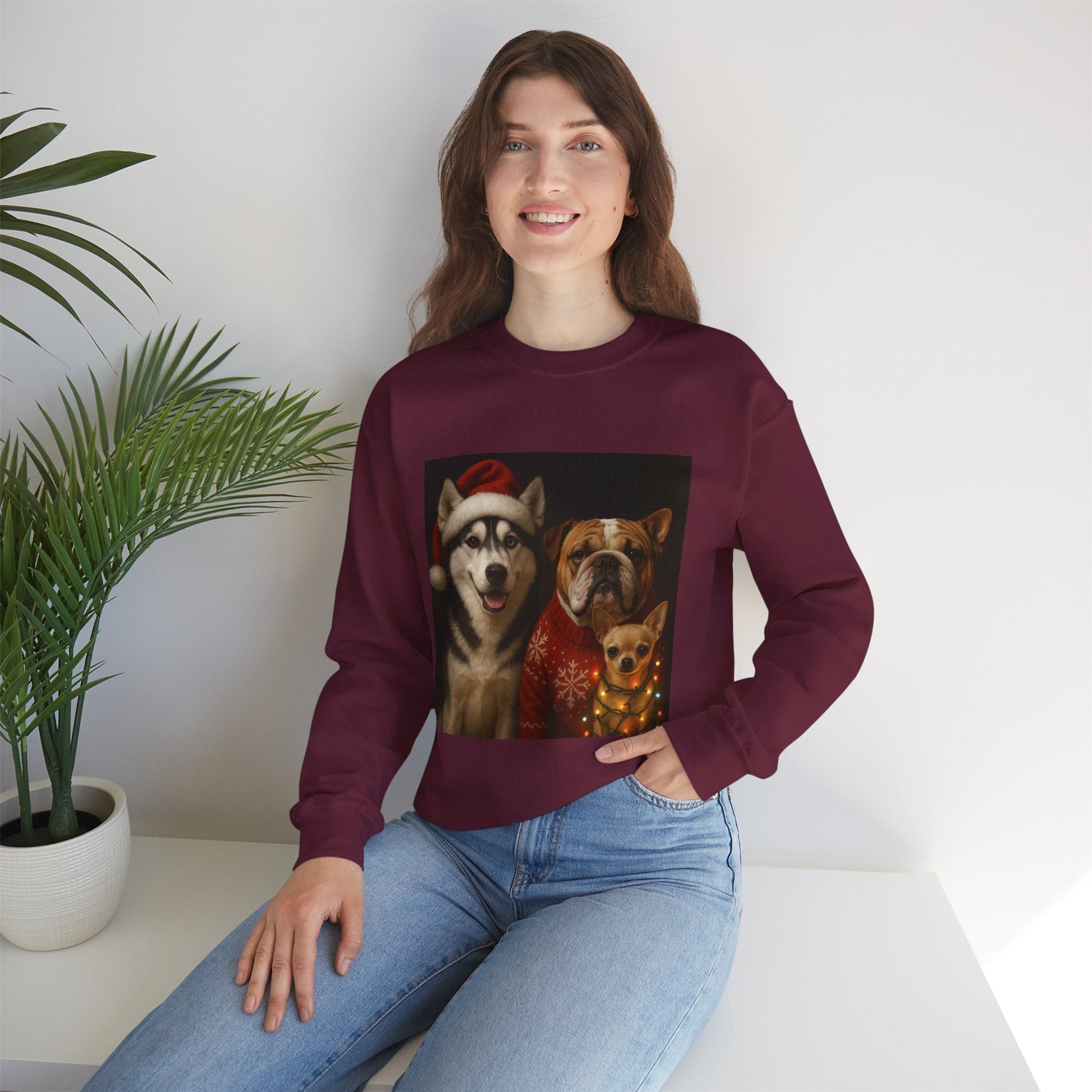 Festive Dog Sweatshirt Printify