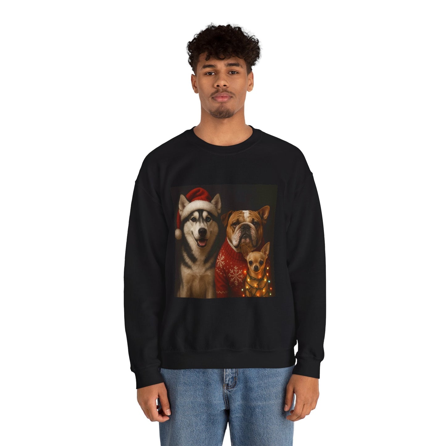 Festive Dog Sweatshirt Printify