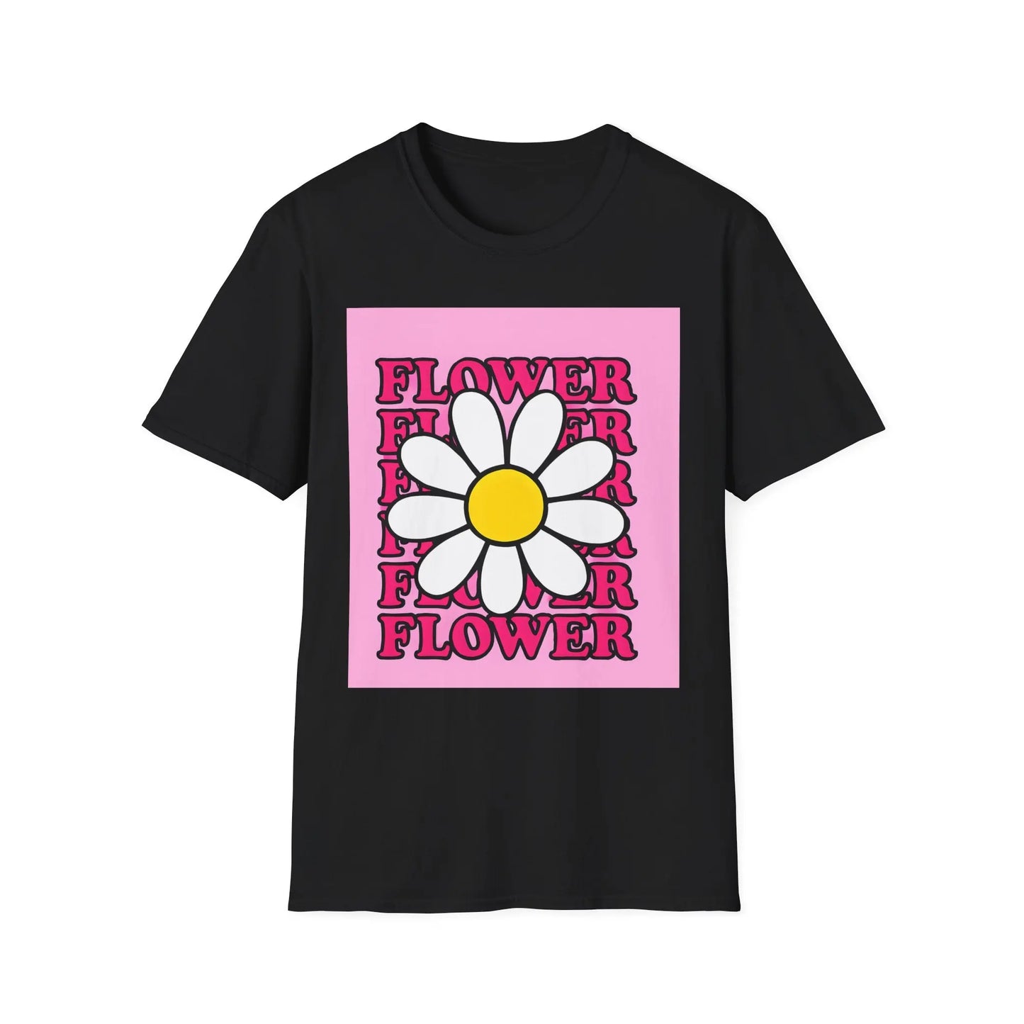 Pink Floral T-Shirt Printify