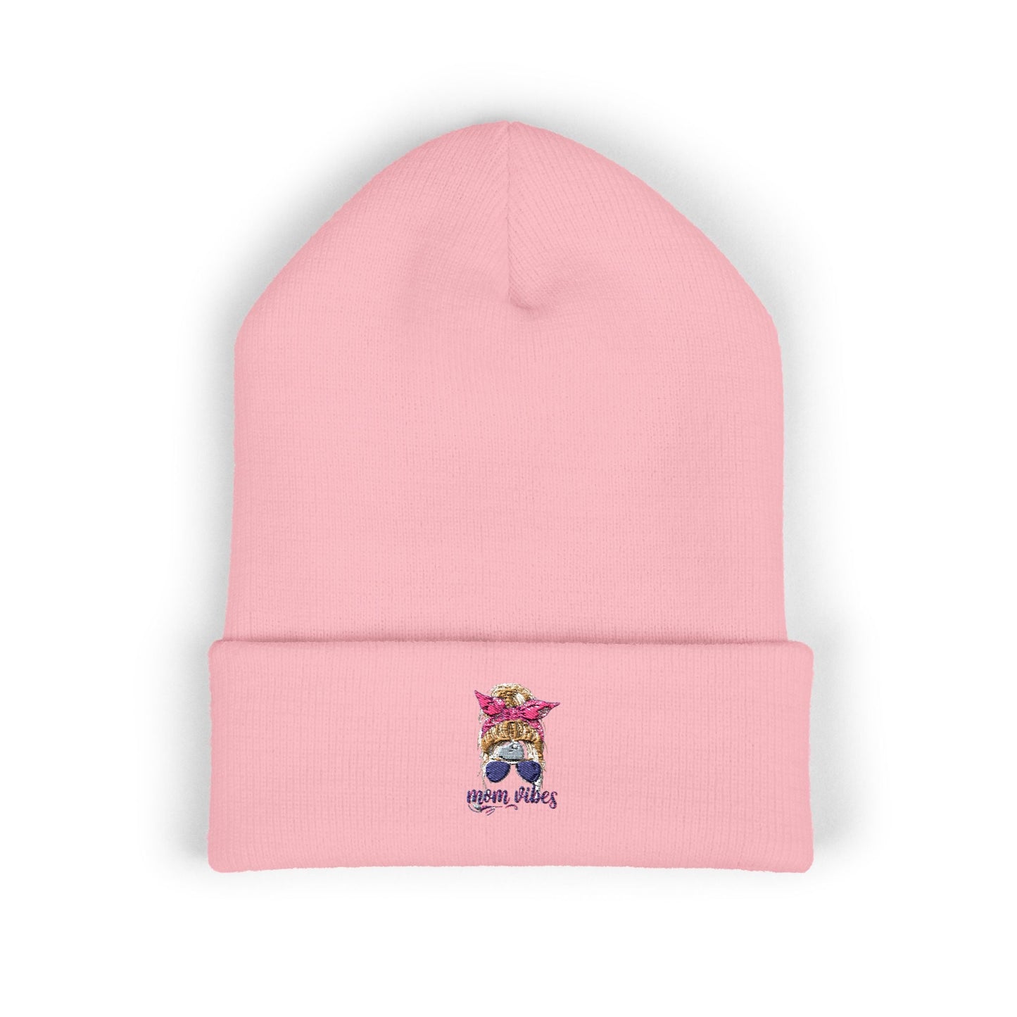 Mom Vibes Cuffed Beanie Printify