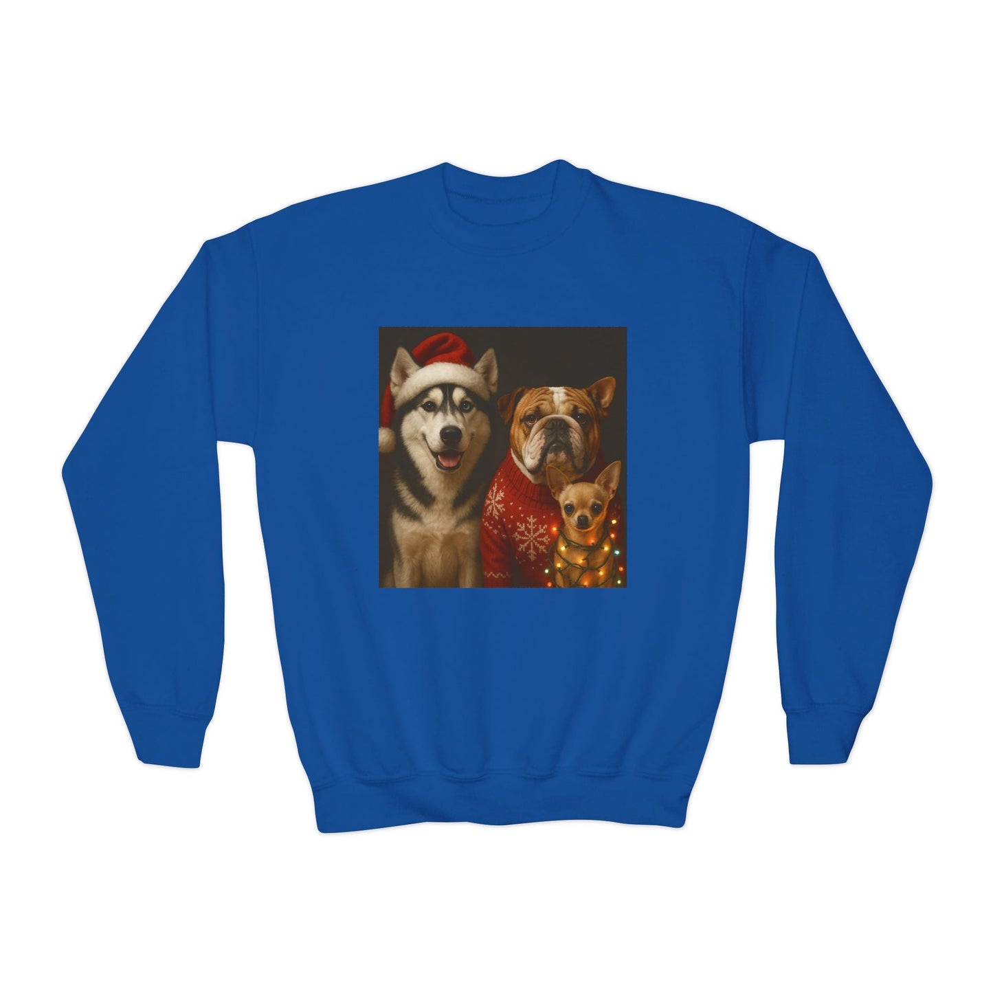 Youth Christmas Dog Sweatshirt Printify