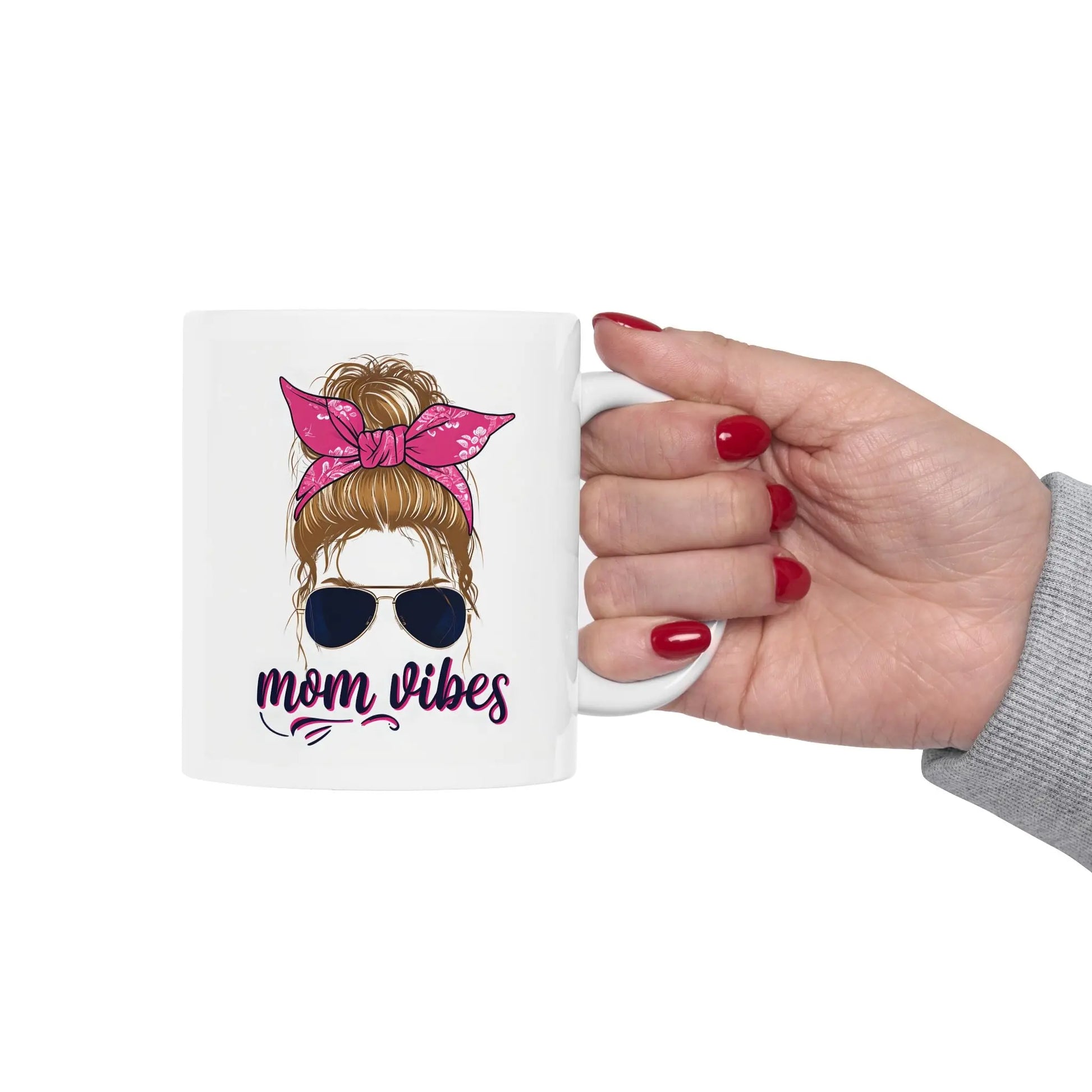 Ceramic Mug - Mom Vibes Printify