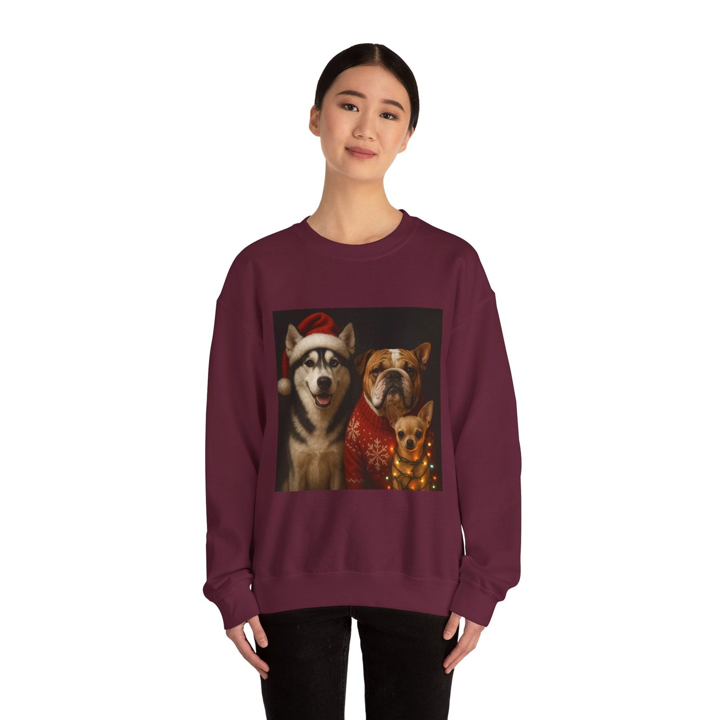 Festive Dog Sweatshirt Printify