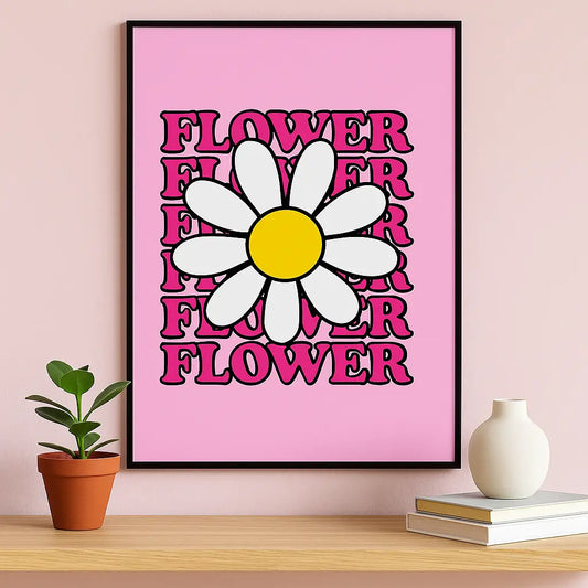 Pink Daisy Flower Pink Wall Art Printify