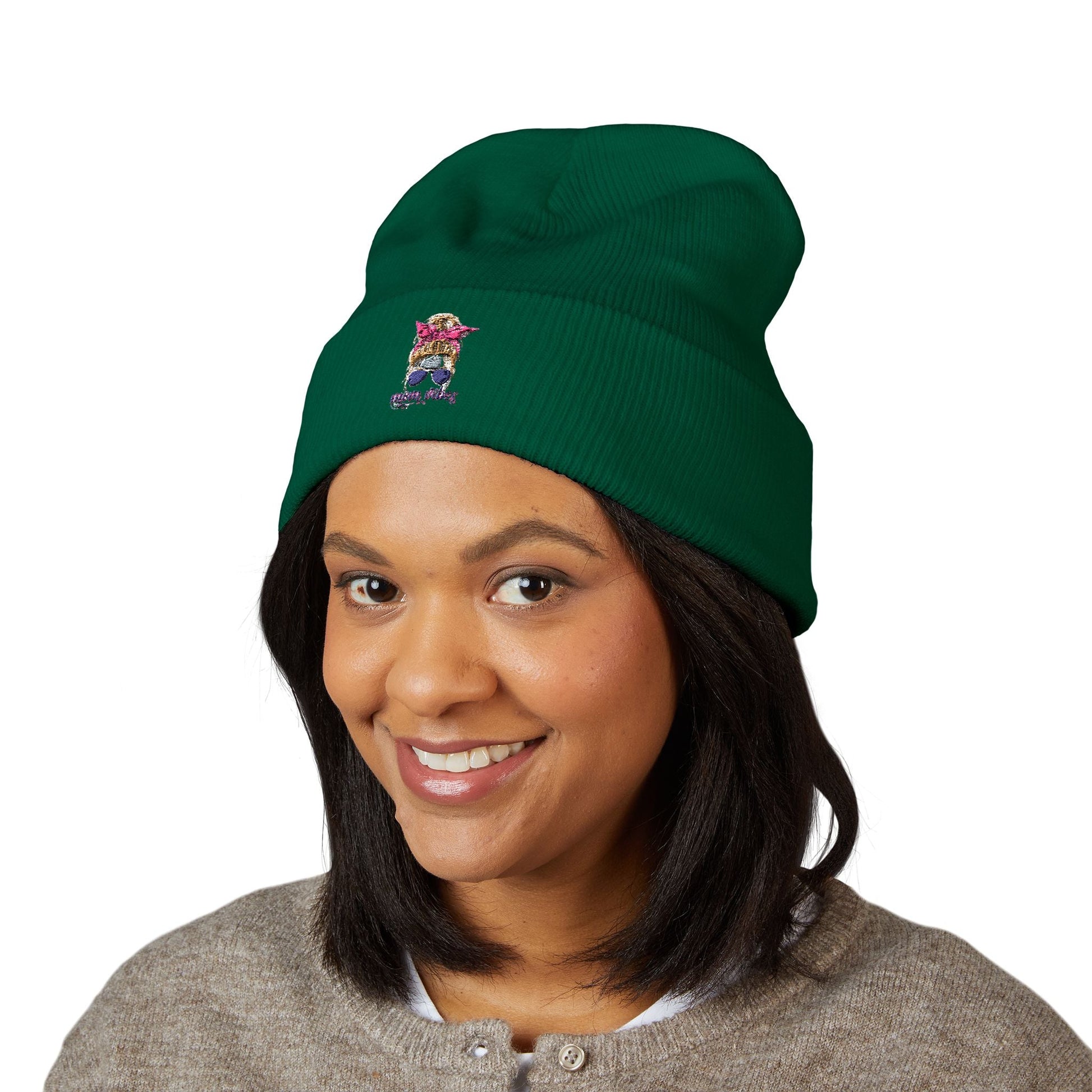 Mom Vibes Cuffed Beanie Printify