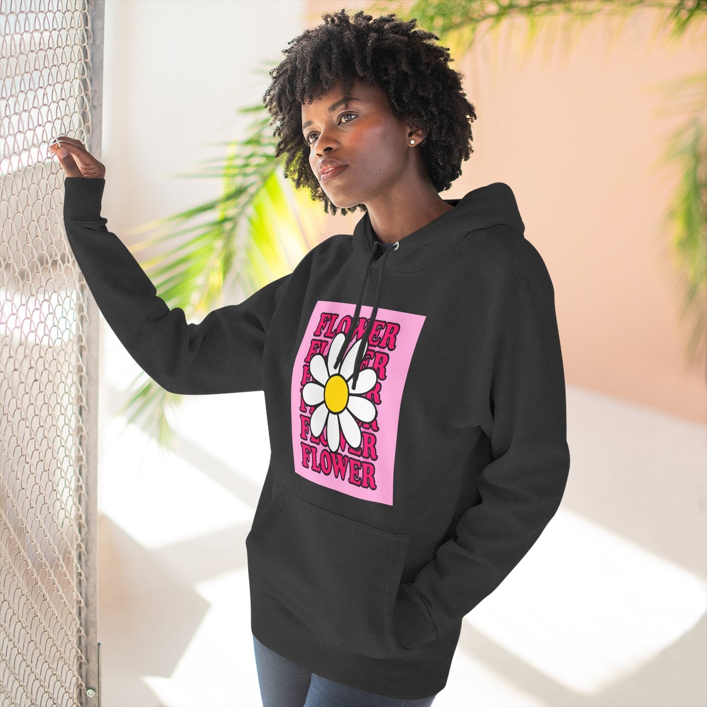 Pink Daisy Hoodie Printify