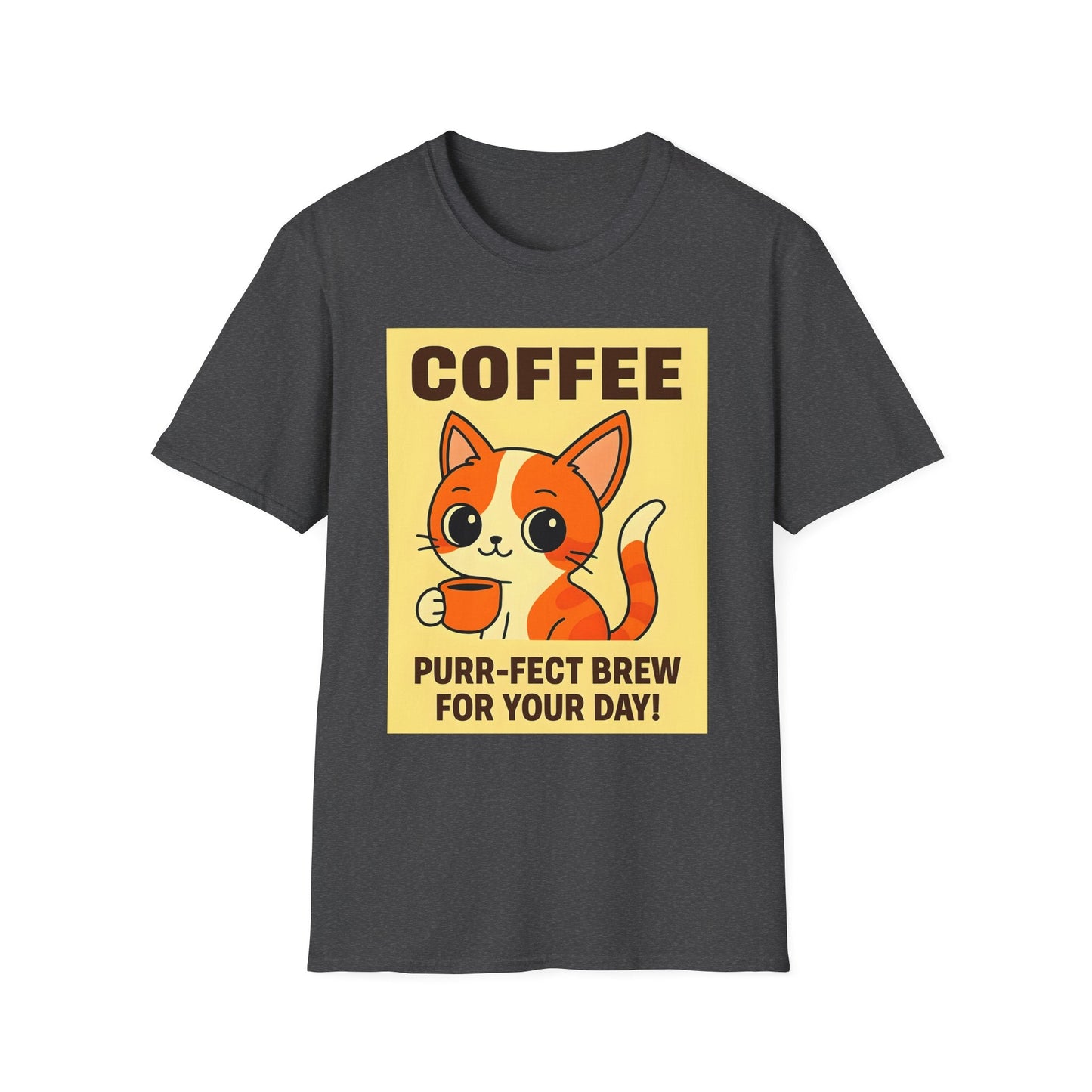 Purr-fect Brew Cat T-Shirt Printify