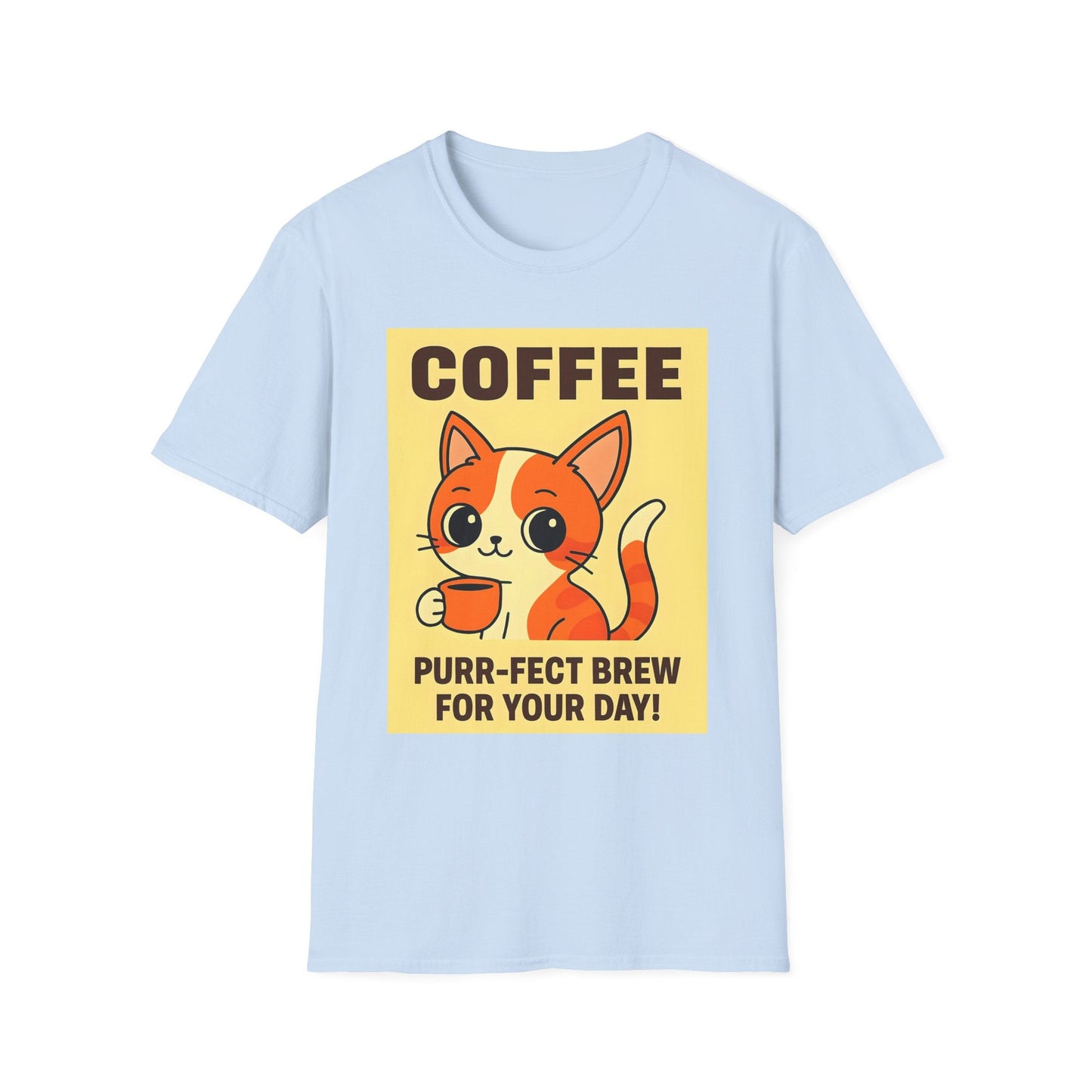 Purr-fect Brew Cat T-Shirt Printify