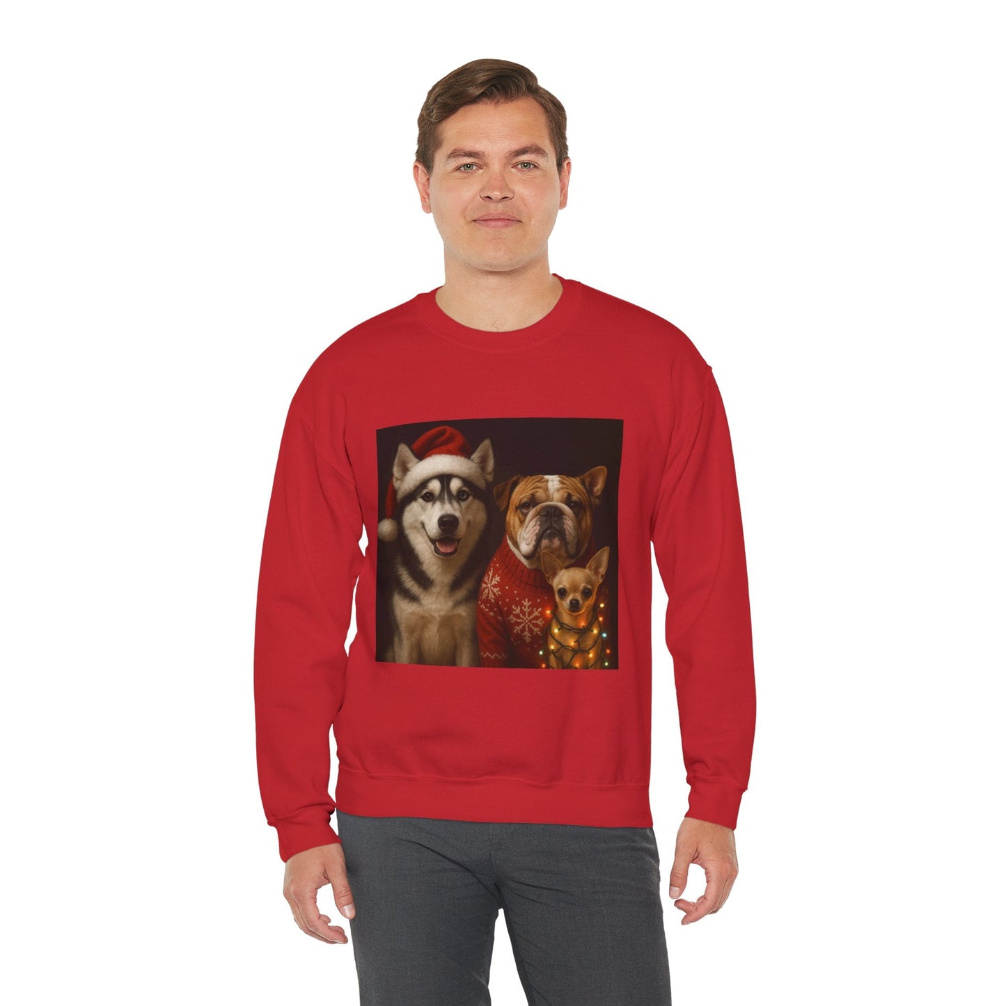Festive Dog Sweatshirt Printify