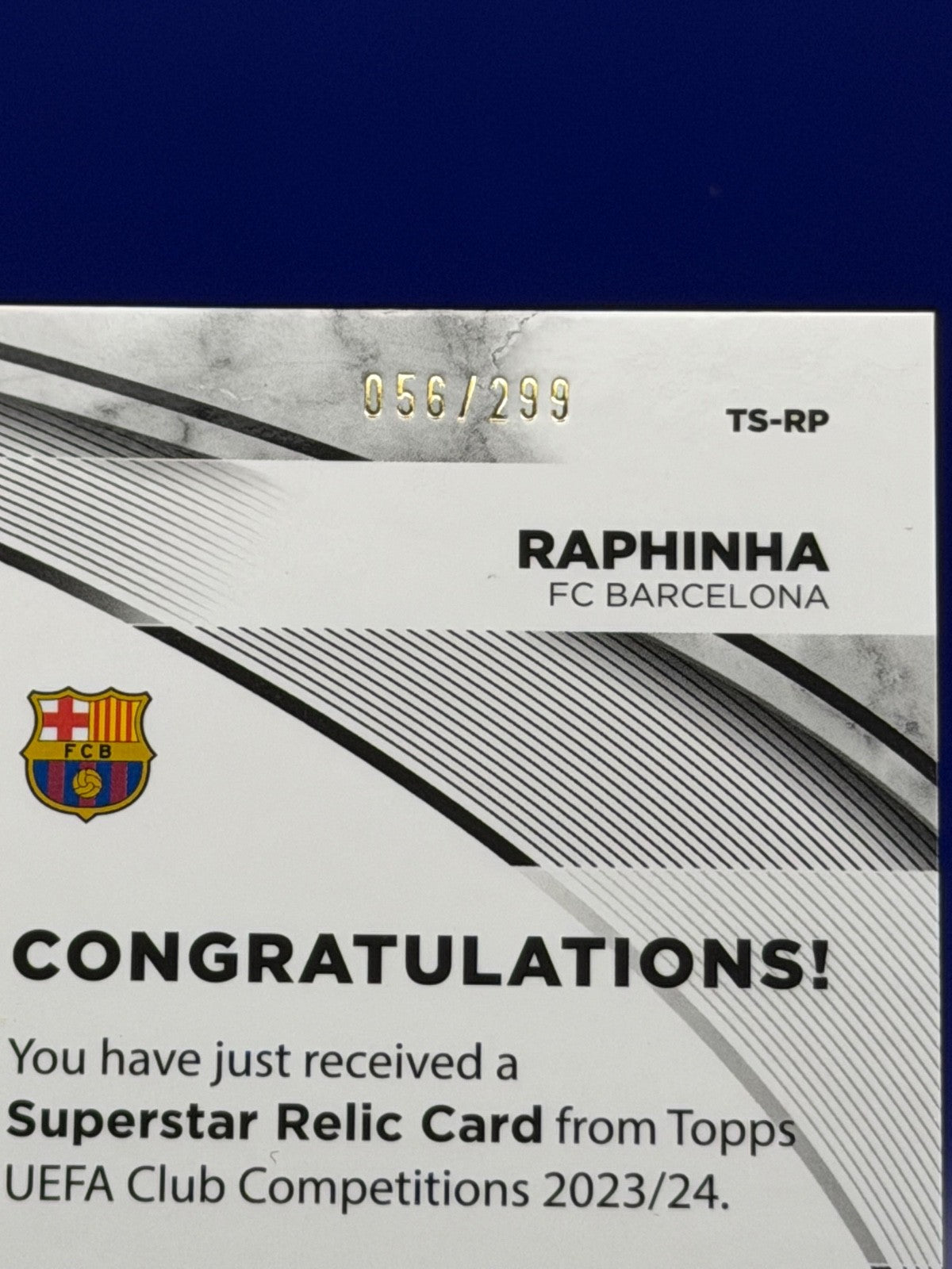 Topps UEFA Club Competitions 23-24 Raphinha Relic Barcelona /299
