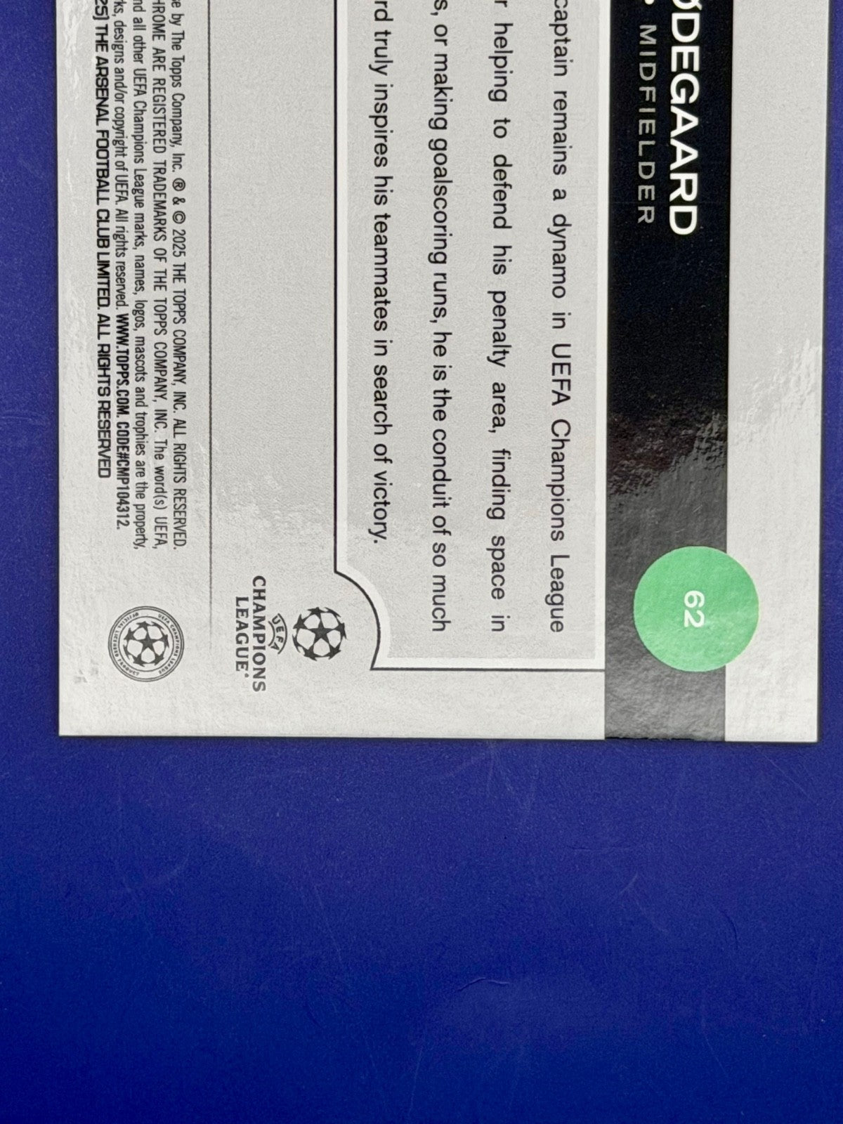 2025 Topps Chrome Martin Odegaard Orange Logofractor Starball 20/25