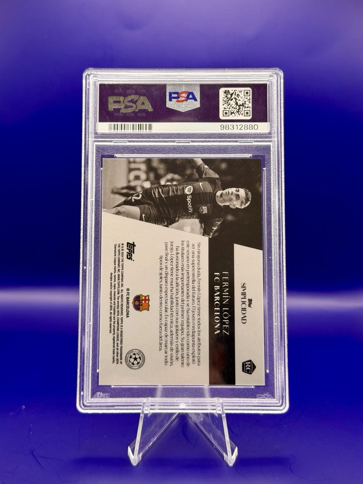 2023-24 Topps UCC Simplified Fermin Lopez FC Barcelona Rookie 03/10 PSA 9