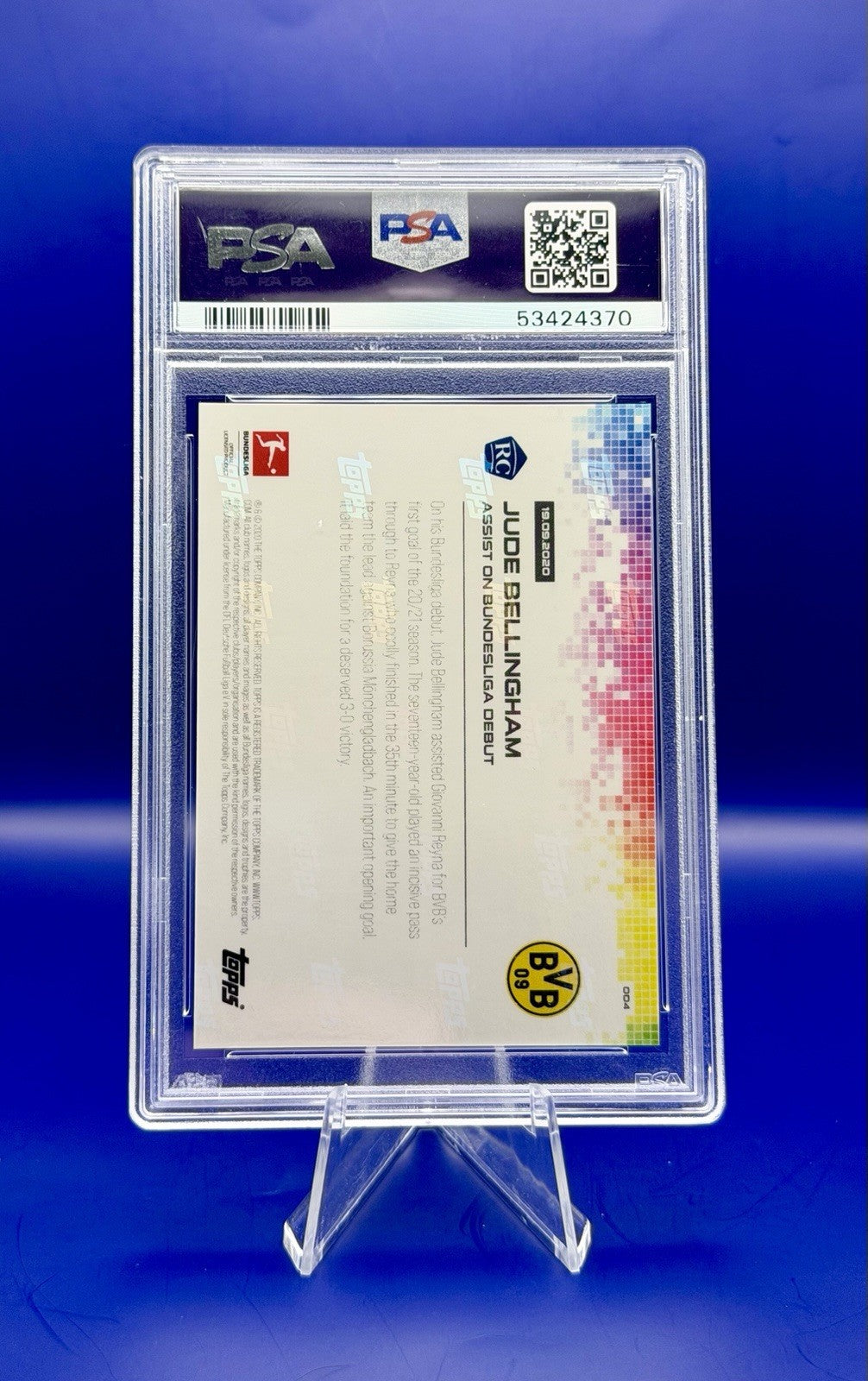 2020 Topps Now Bundesliga Rookie Jude Bellingham #4 PSA 10 GEM MT Dortmund