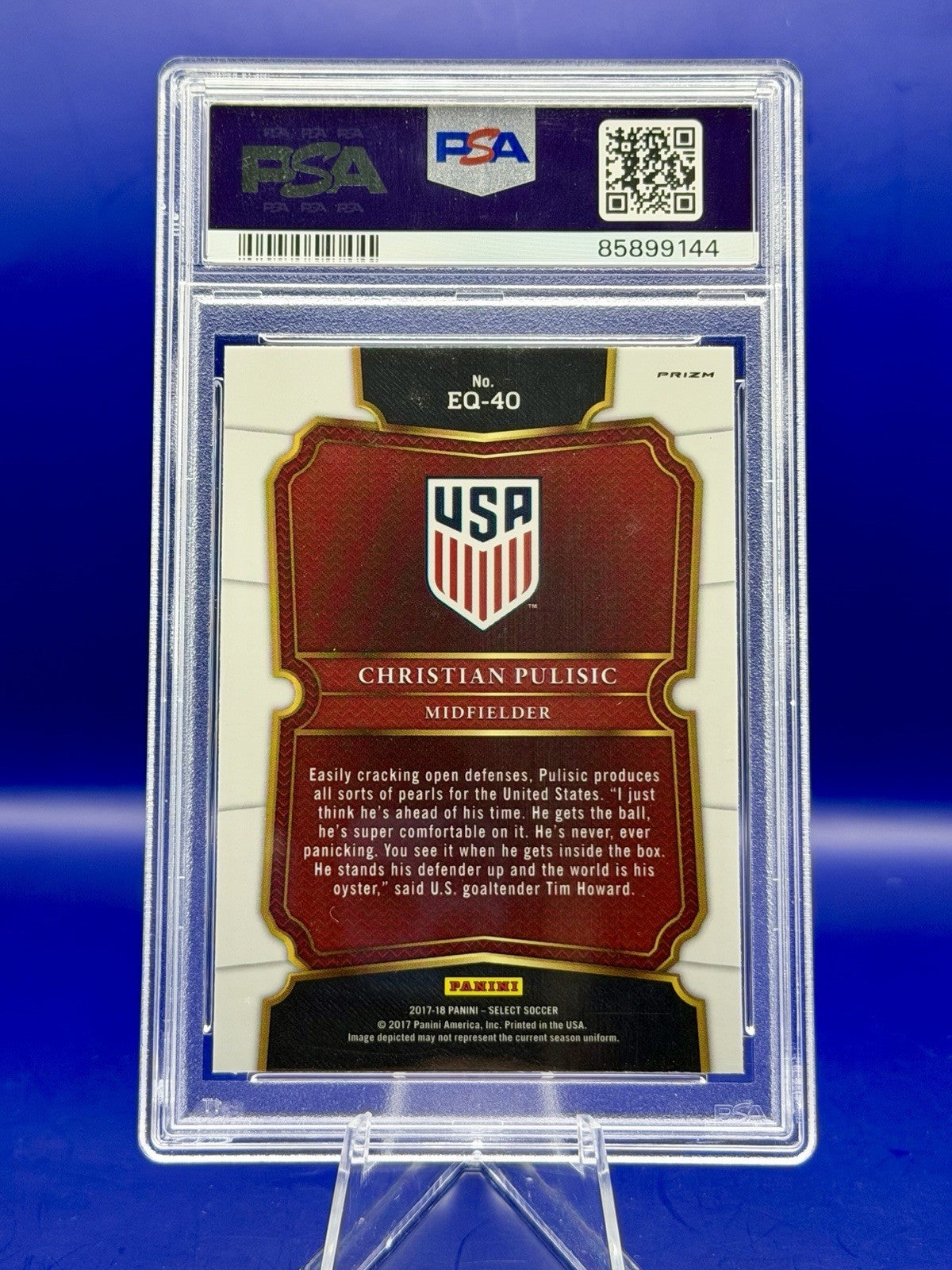 2017-18 Panini Select Soccer Equaliser Christian Pulisic USA PSA 9