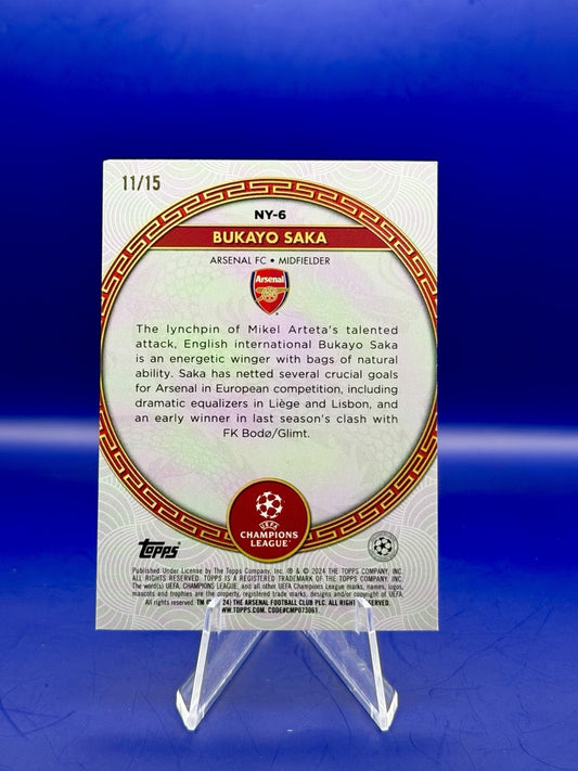 2024 Topps UCC Year Of The Dragon Bukayo Saka Arsenal Purple Parallel/15