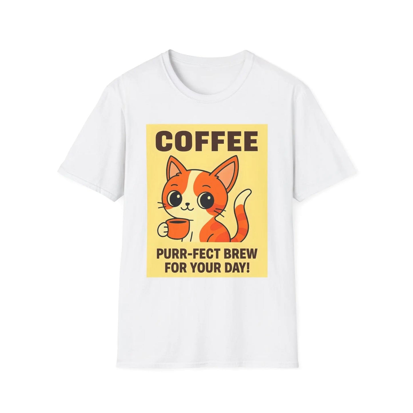 Purr-fect Brew Cat T-Shirt Printify