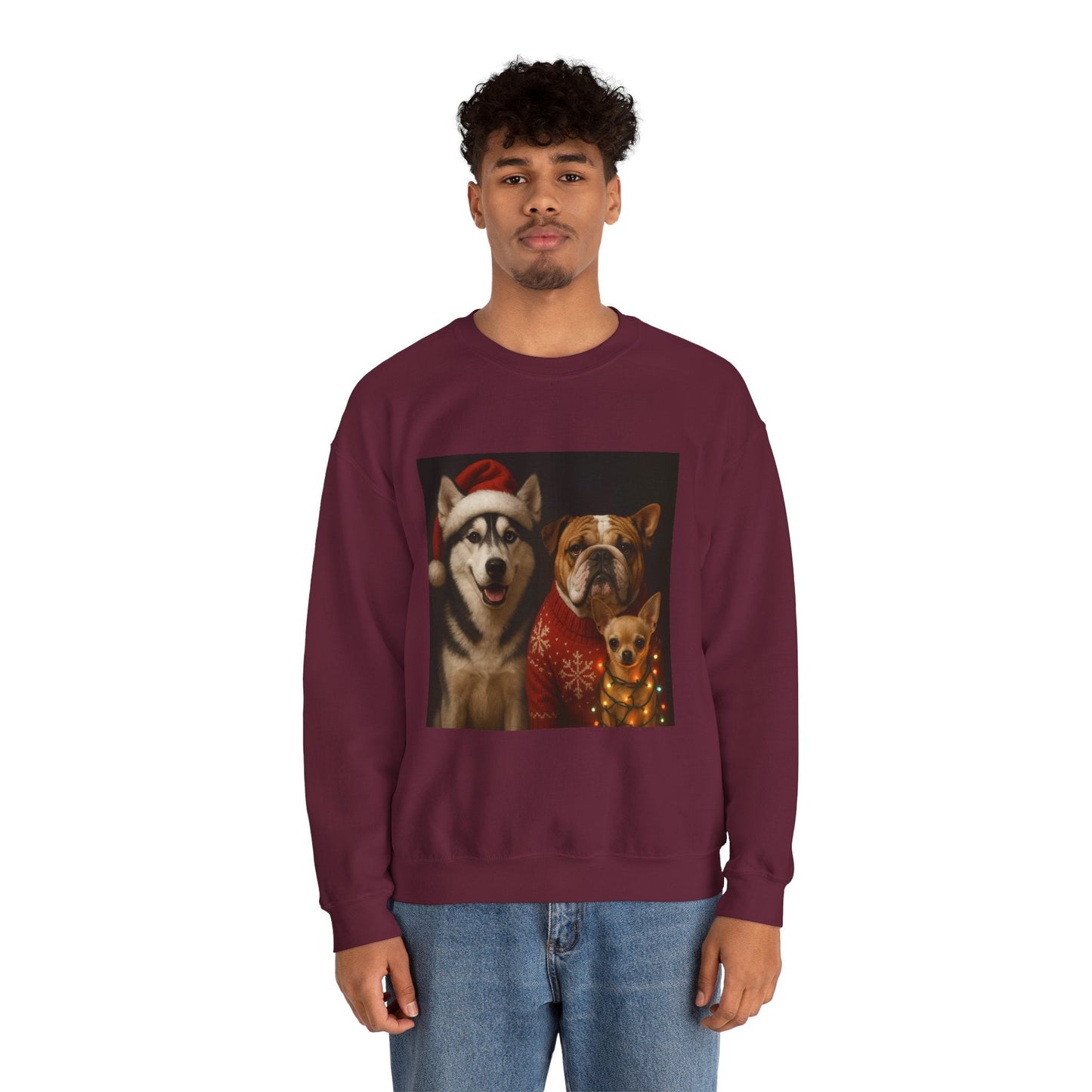 Festive Dog Sweatshirt Printify