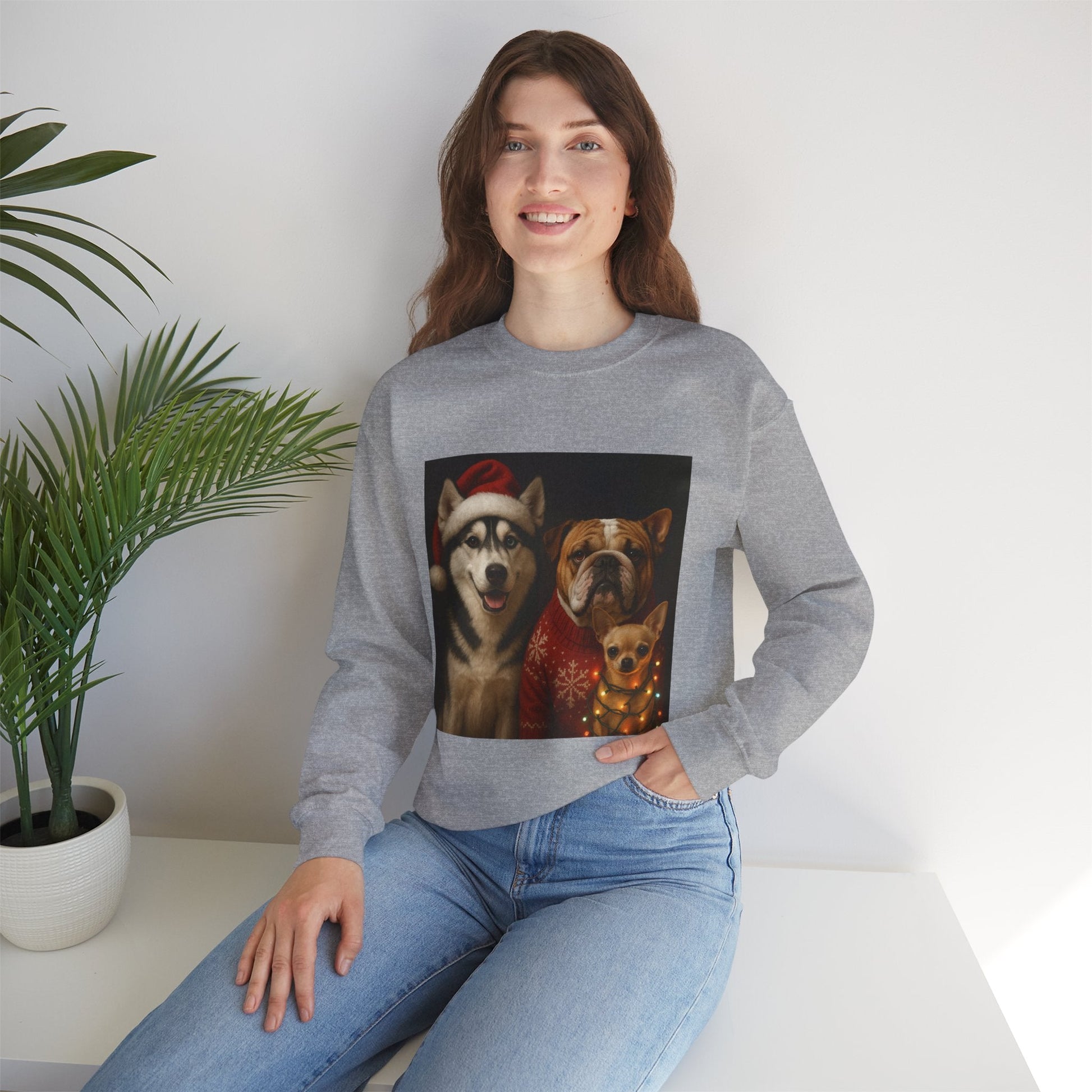 Festive Dog Sweatshirt Printify