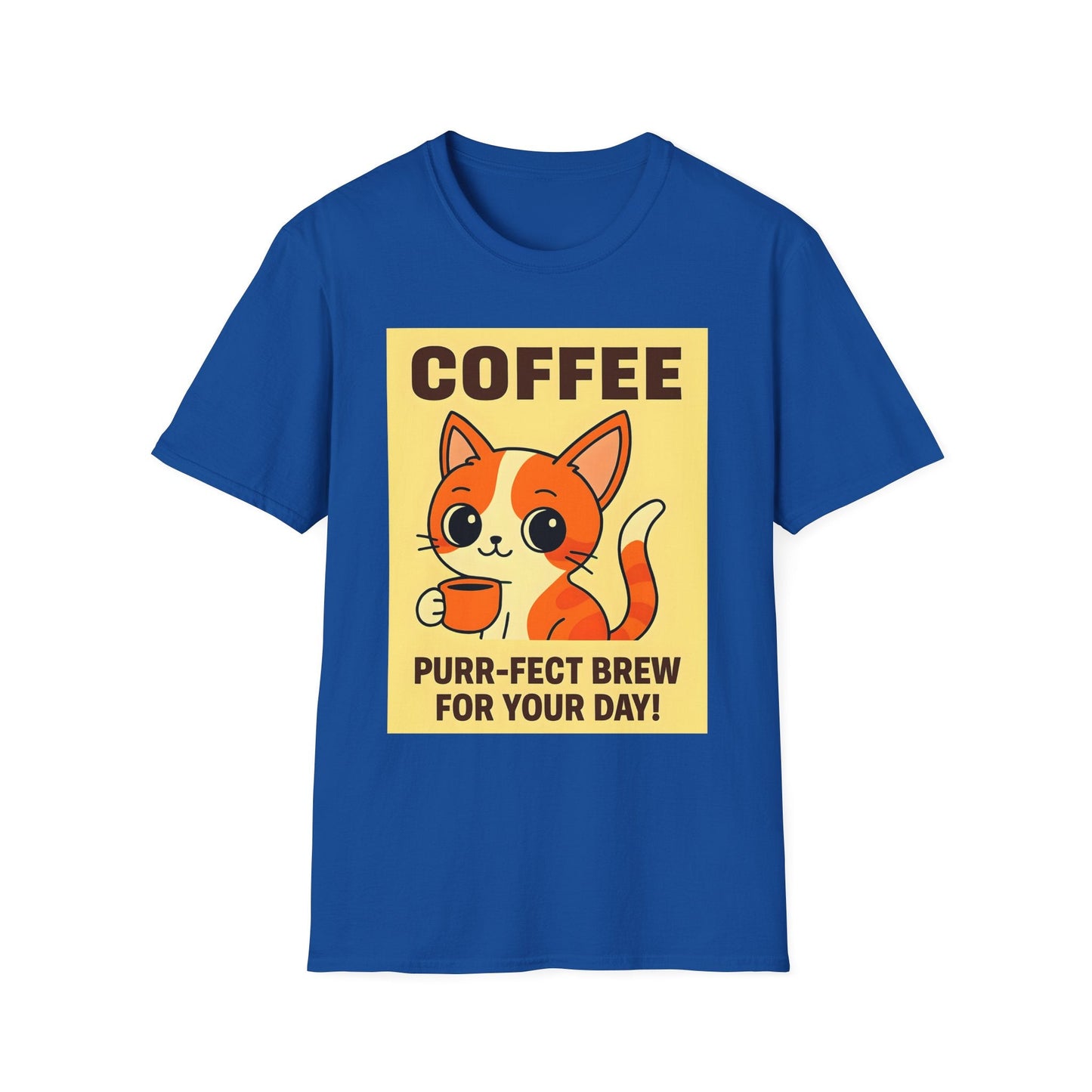 Purr-fect Brew Cat T-Shirt Printify