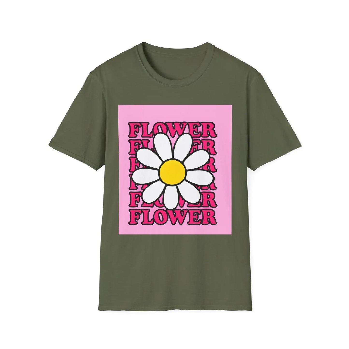 Pink Floral T-Shirt Printify