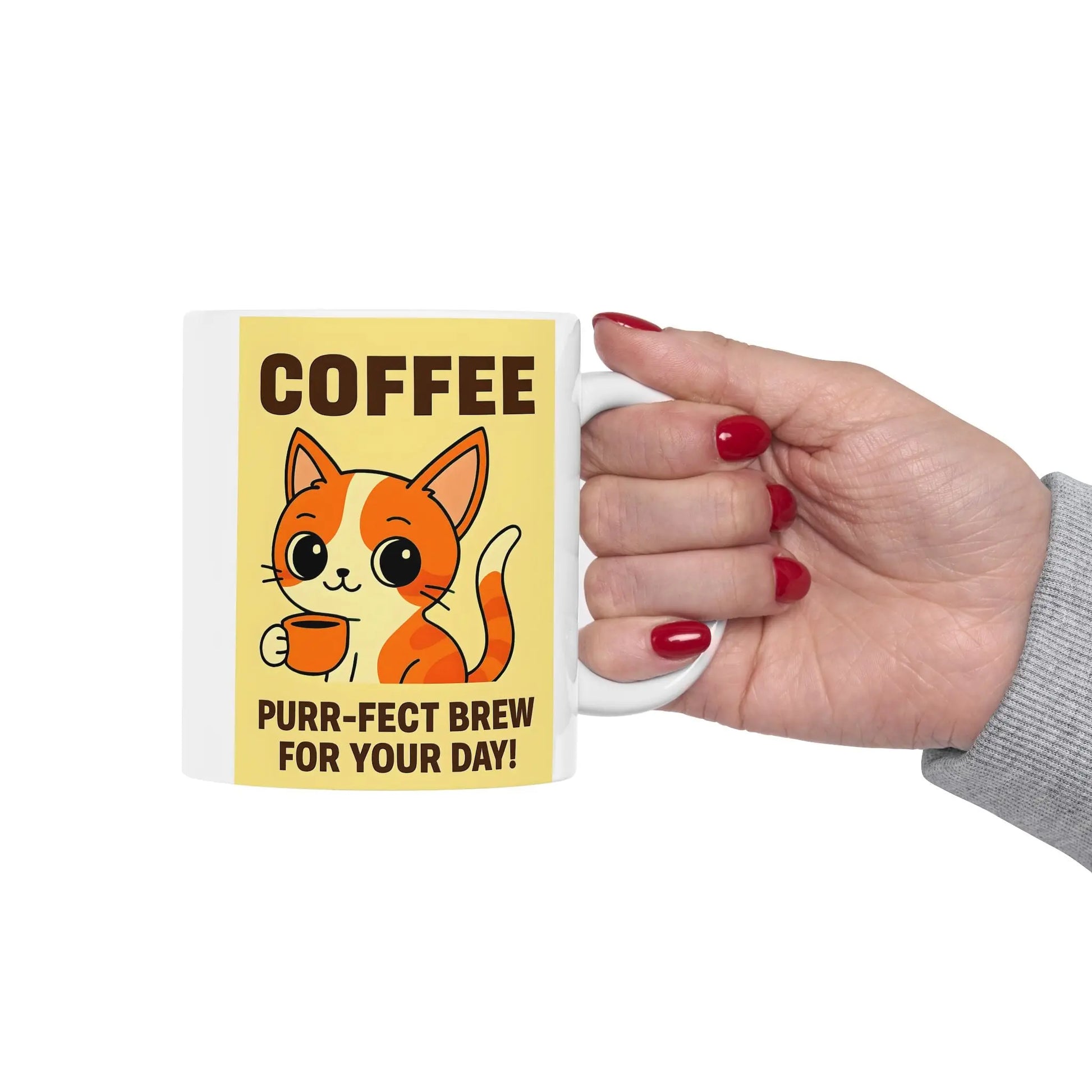 Purr-fect Brew Cat Lover Gift Mug Printify