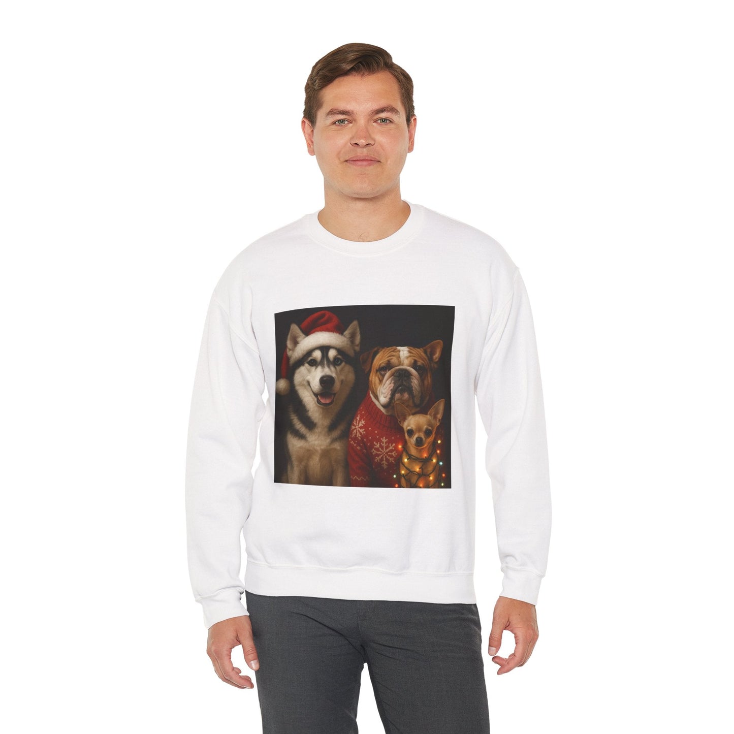Festive Dog Sweatshirt Printify