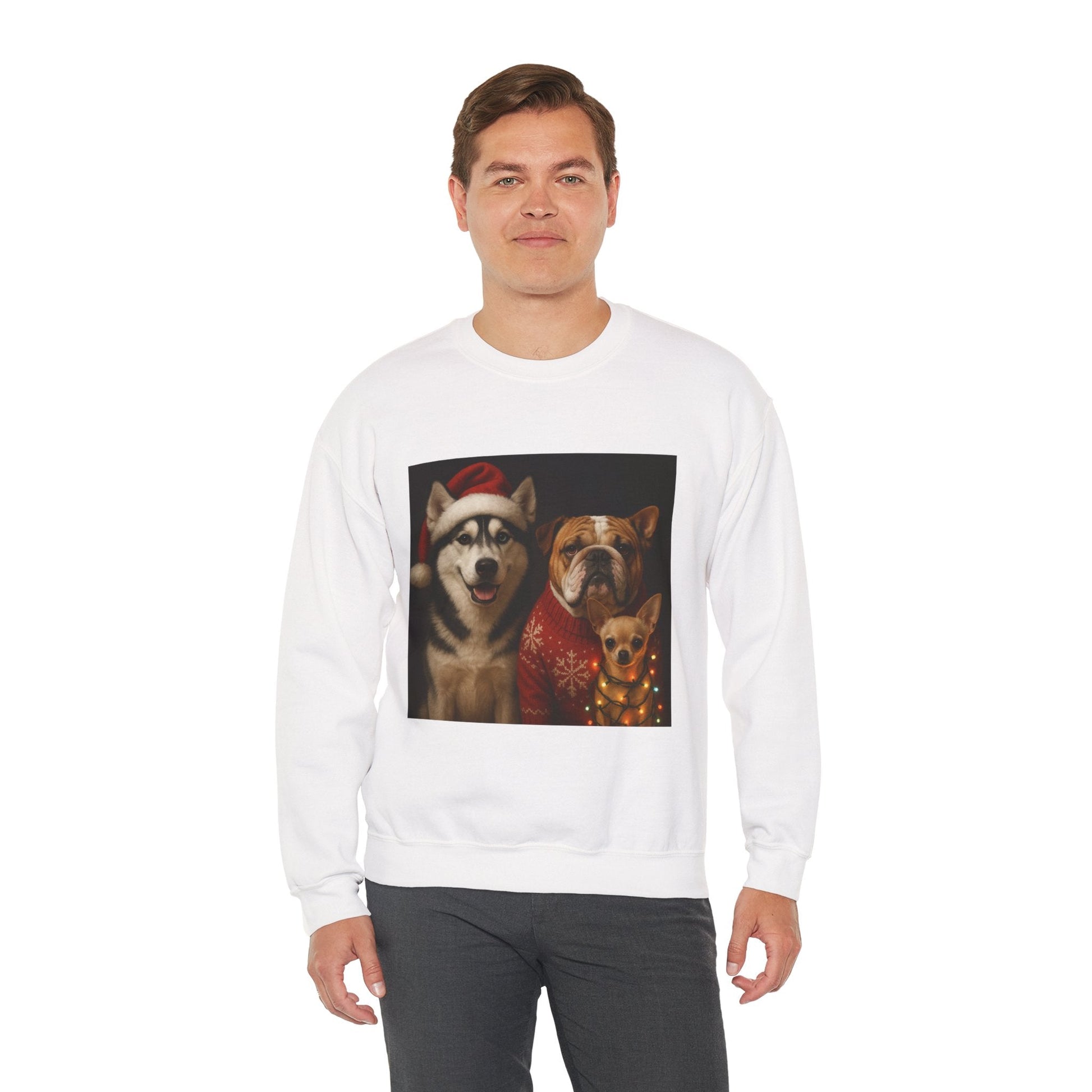 Festive Dog Sweatshirt Printify