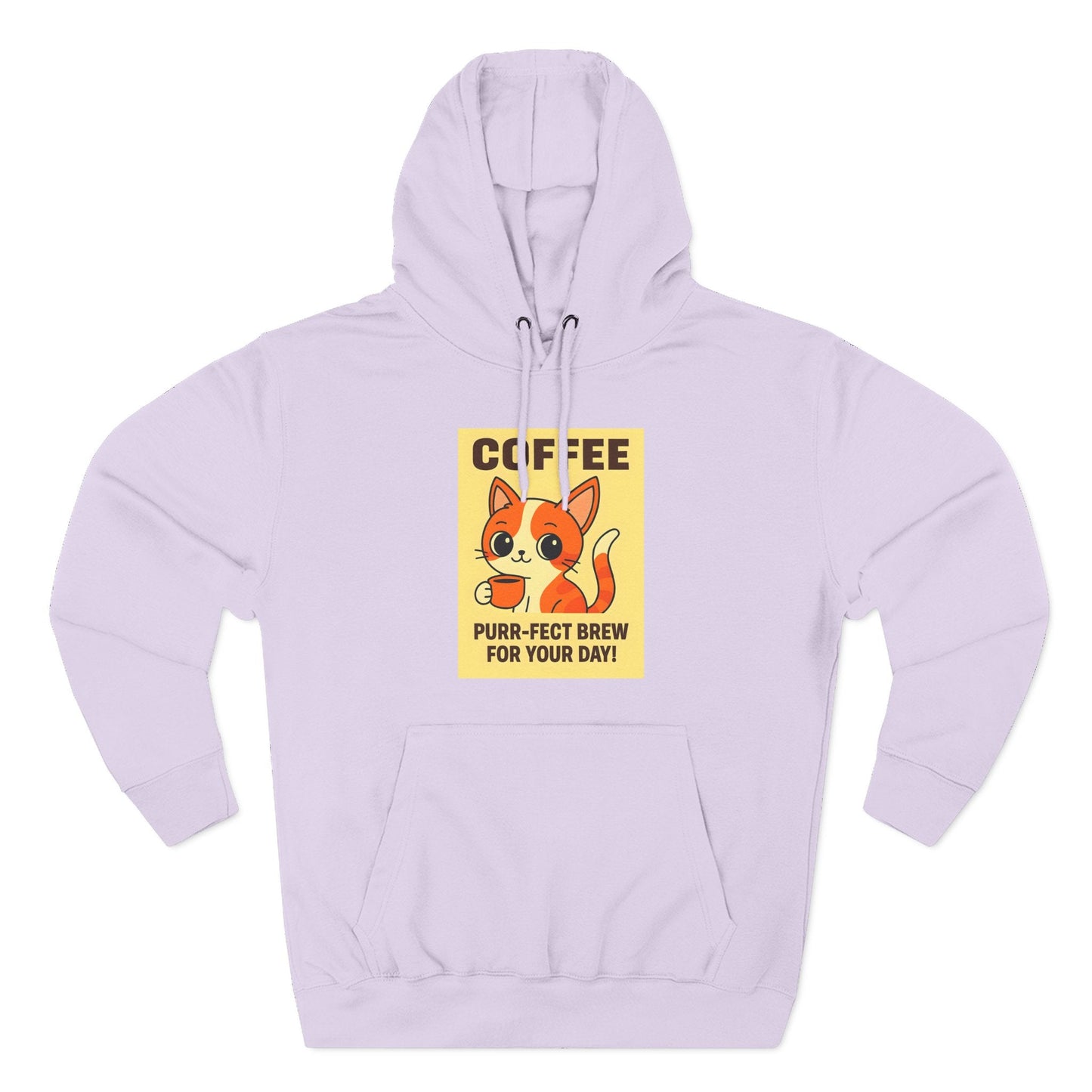 Coffee Cat Fleece Hoodie Printify