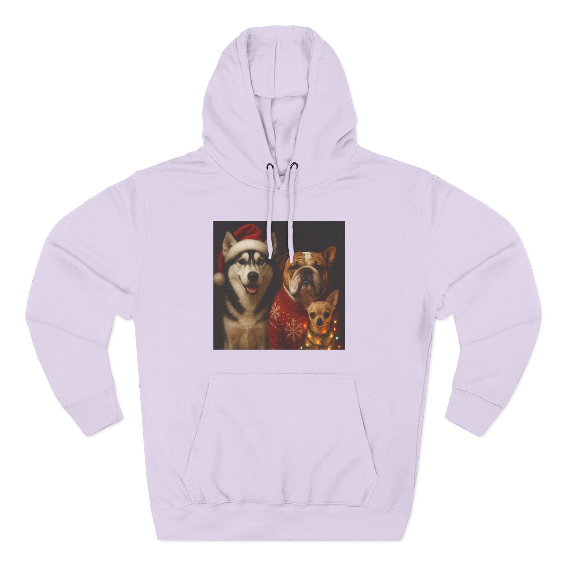 Fleece Hoodie - Fun Christmas Dogs Design Printify