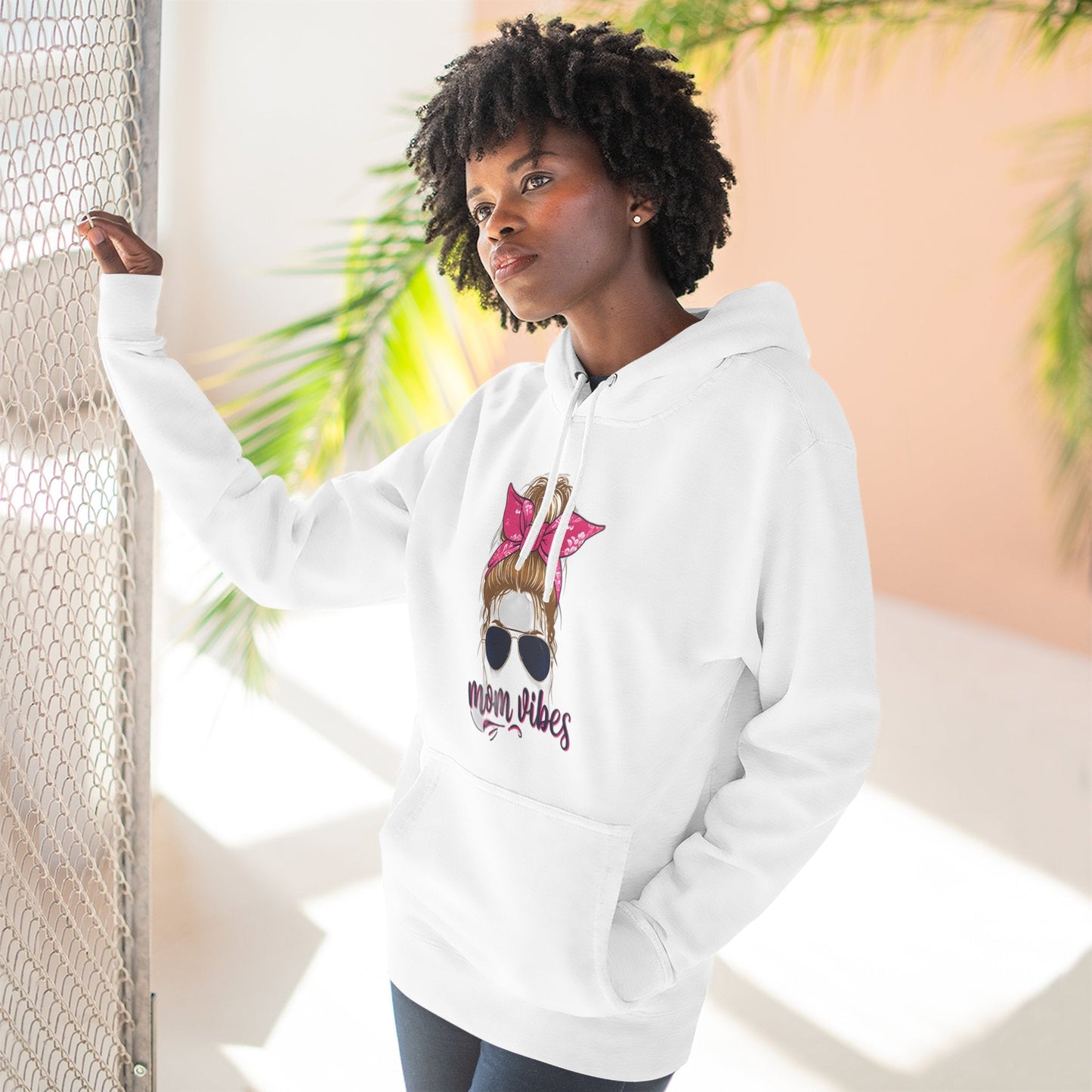 Mom Vibes Fleece Hoodie Printify