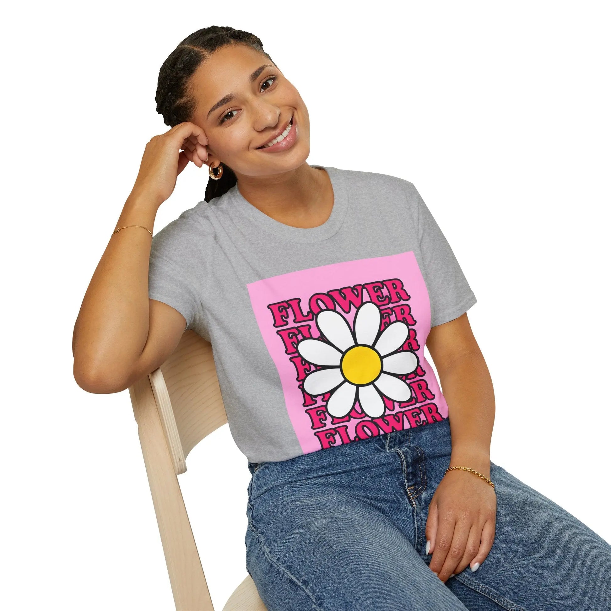 Pink Floral T-Shirt Printify
