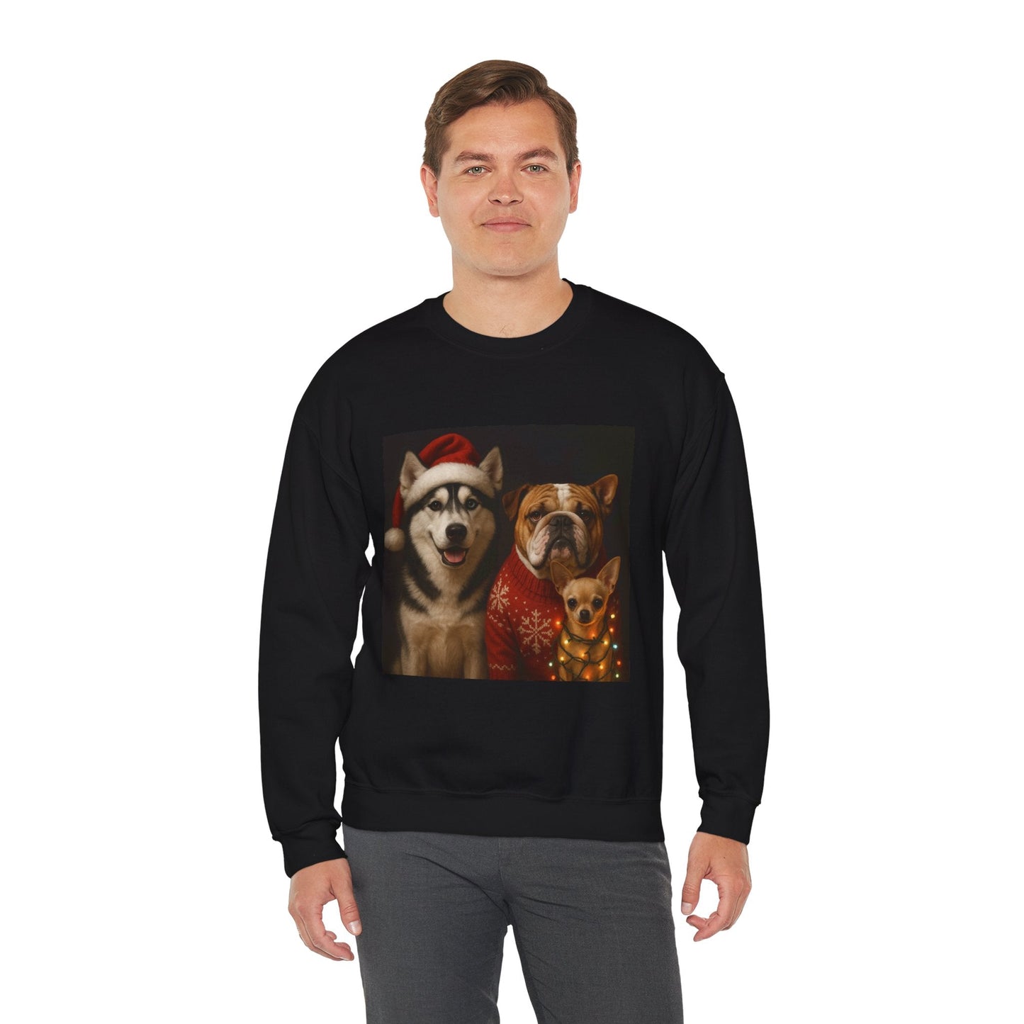 Festive Dog Sweatshirt Printify