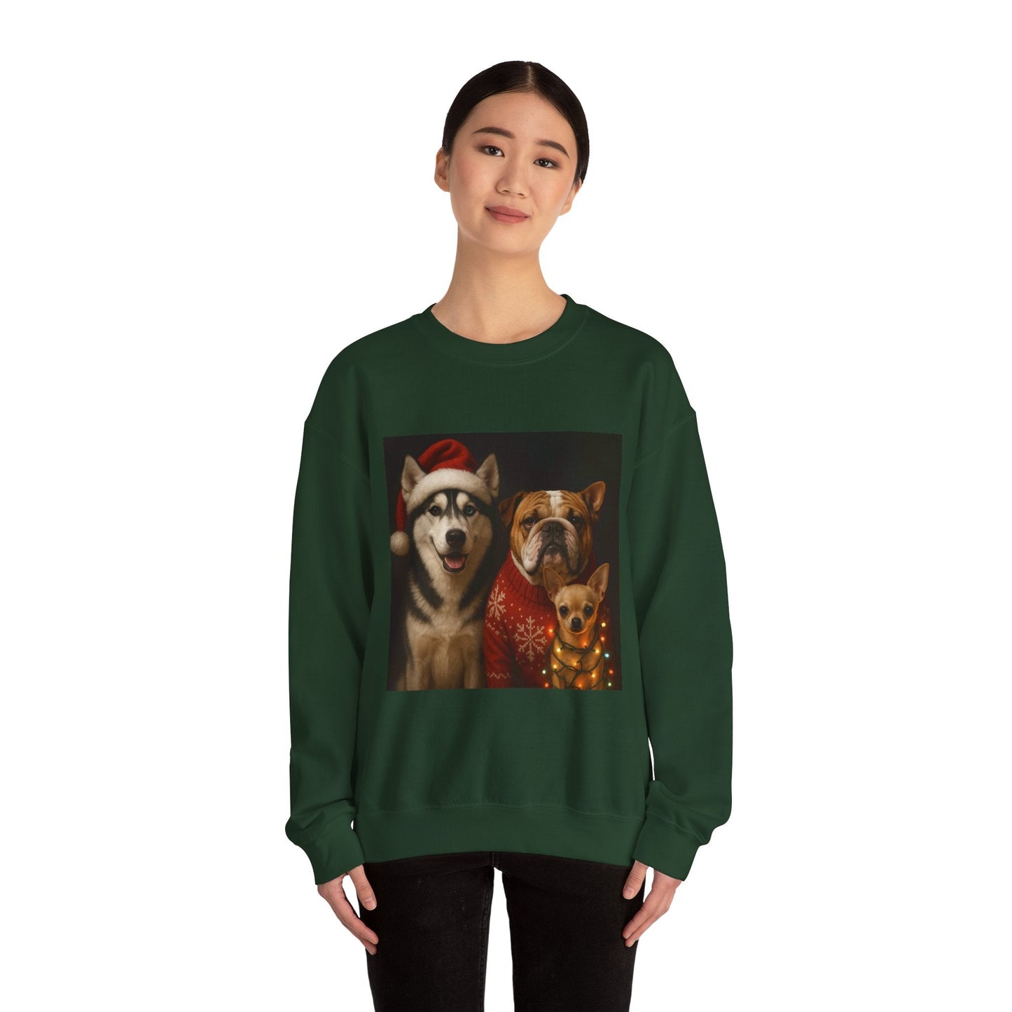 Festive Dog Sweatshirt Printify