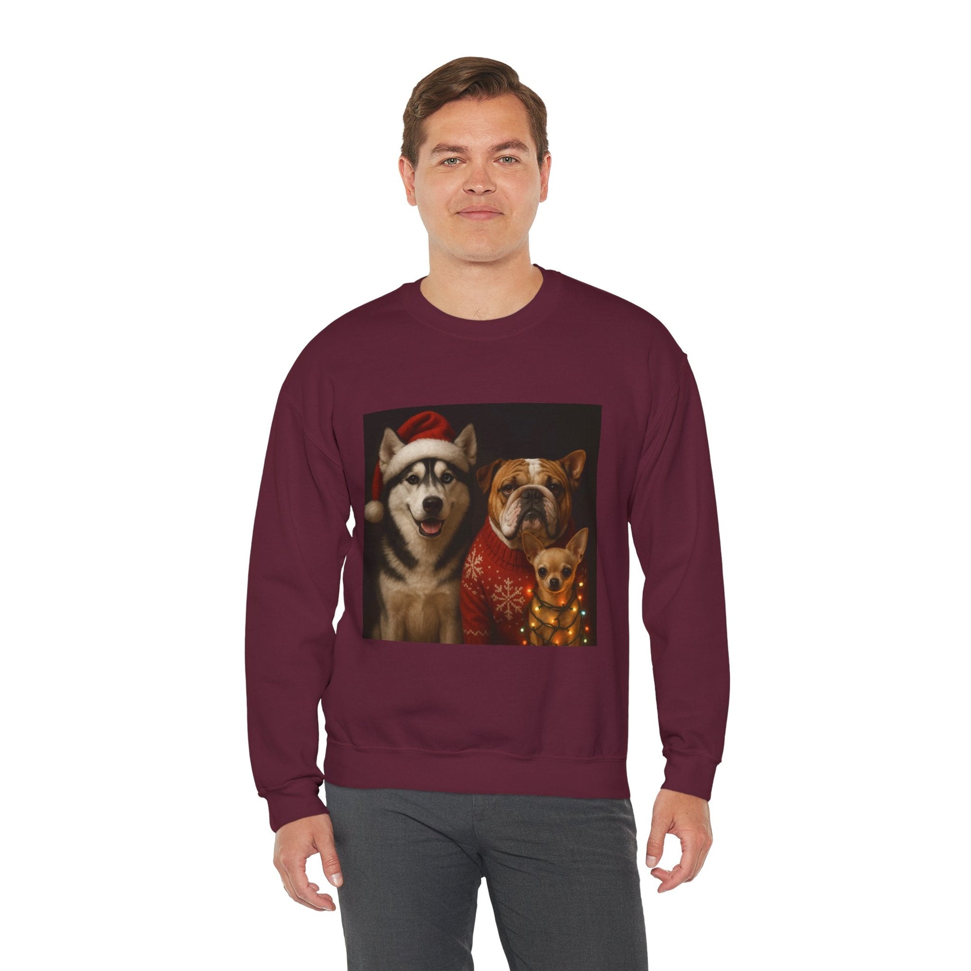 Festive Dog Sweatshirt Printify