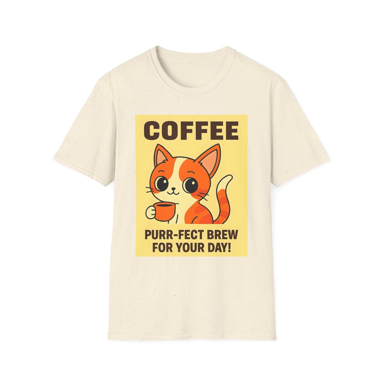 Purr-fect Brew Cat T-Shirt Printify