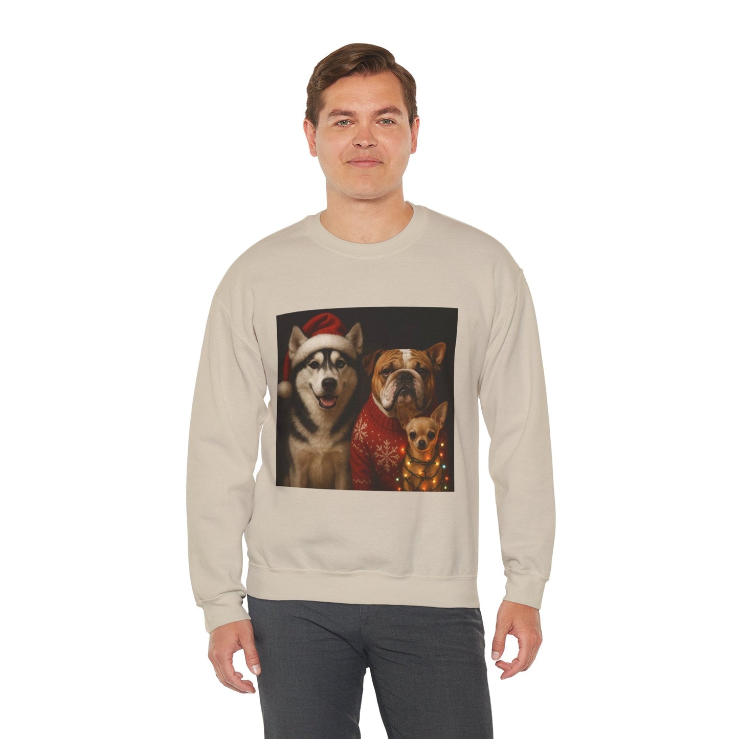Festive Dog Sweatshirt Printify