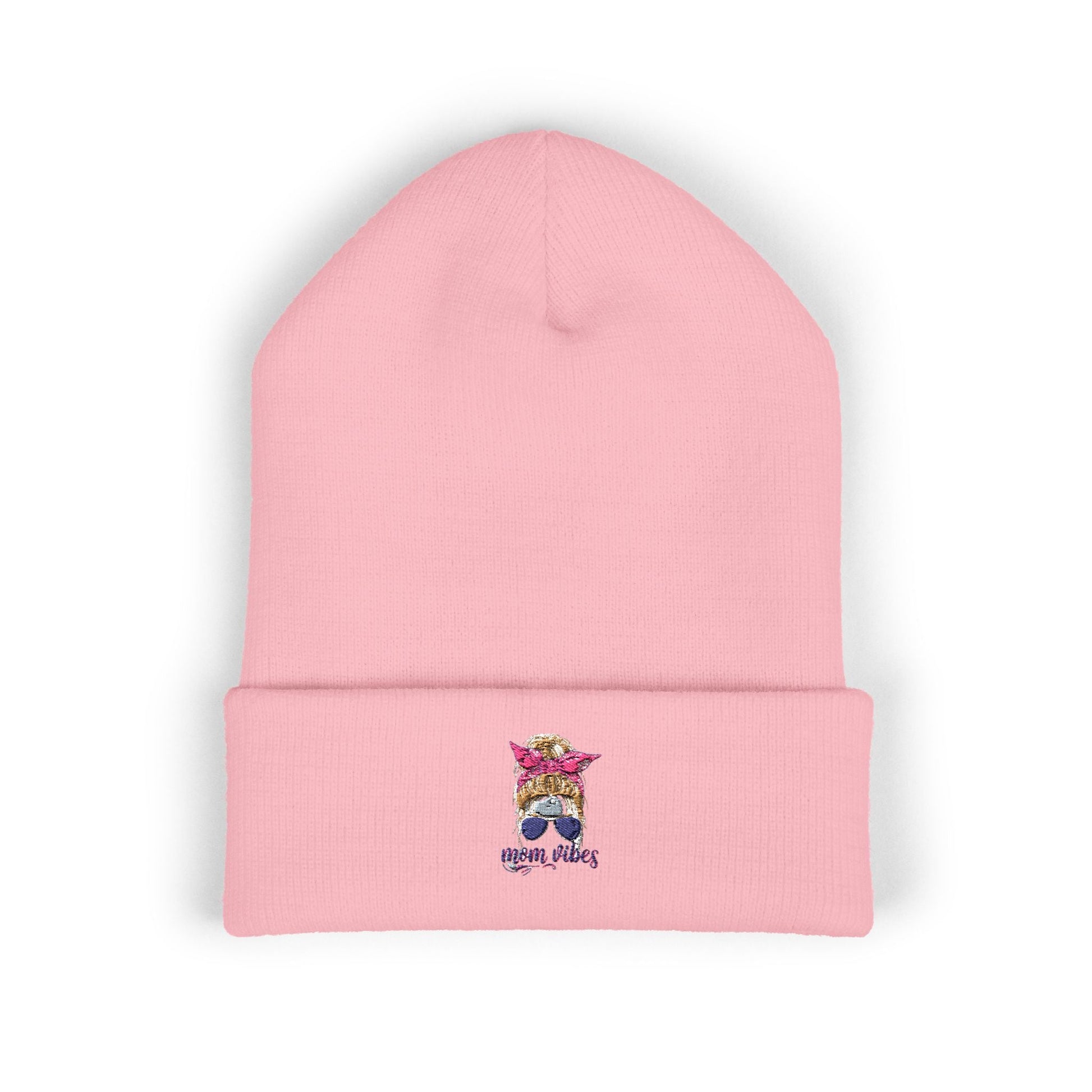 Mom Vibes Cuffed Beanie Printify