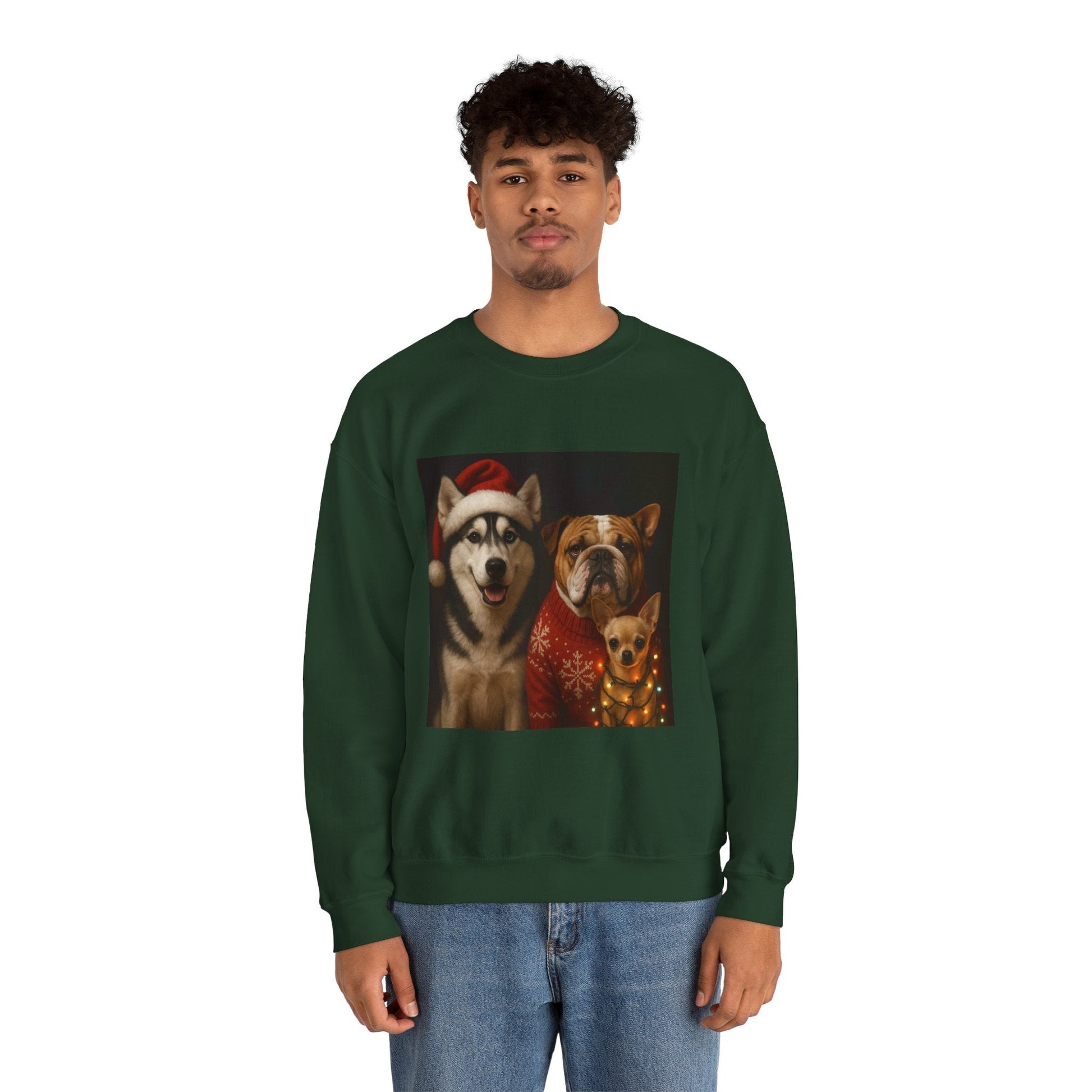 Festive Dog Sweatshirt Printify