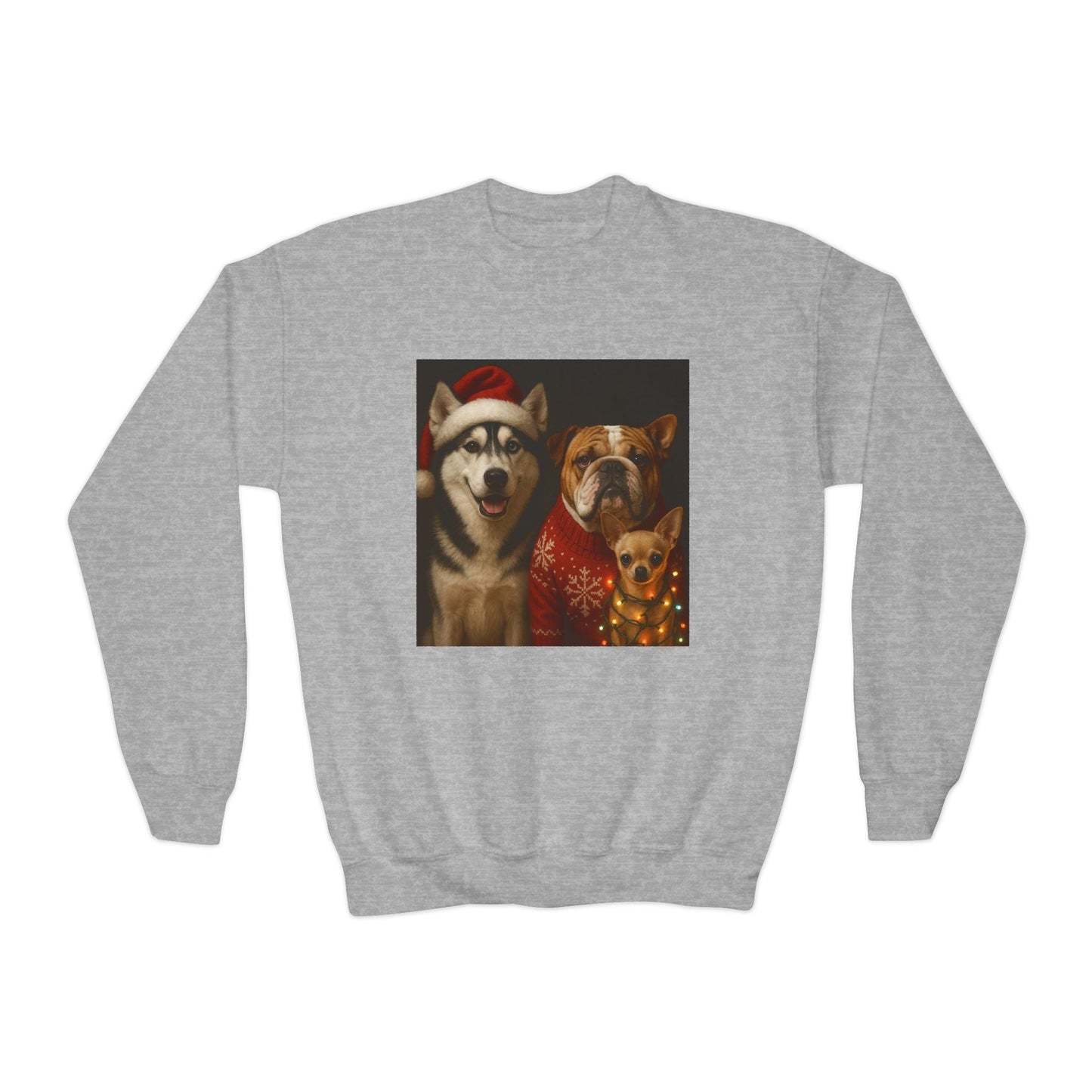 Youth Christmas Dog Sweatshirt Printify