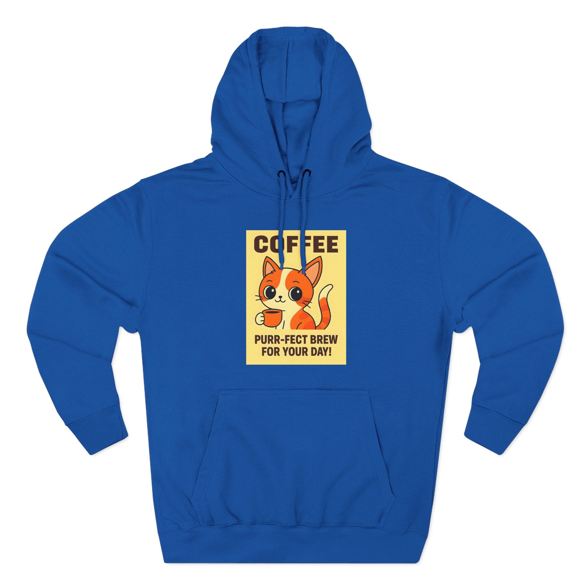 Coffee Cat Fleece Hoodie Printify