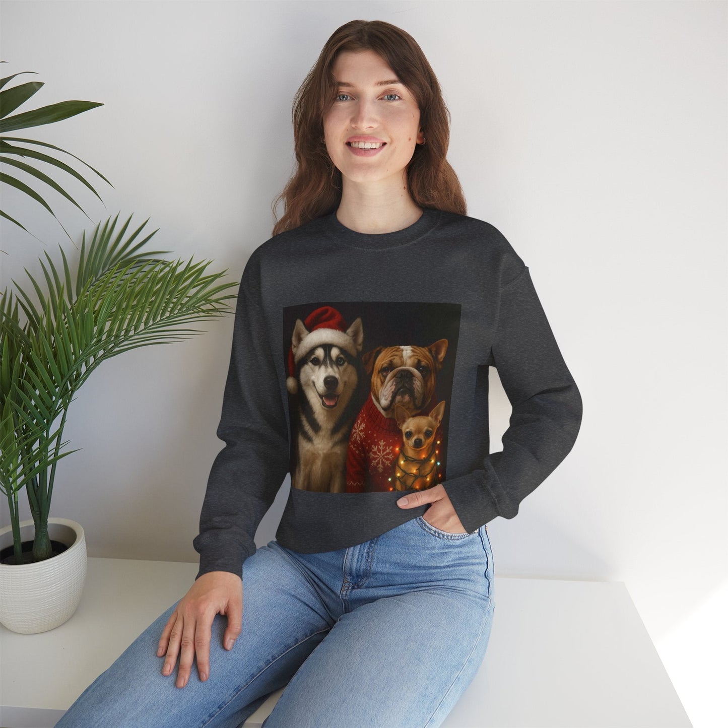 Festive Dog Sweatshirt Printify
