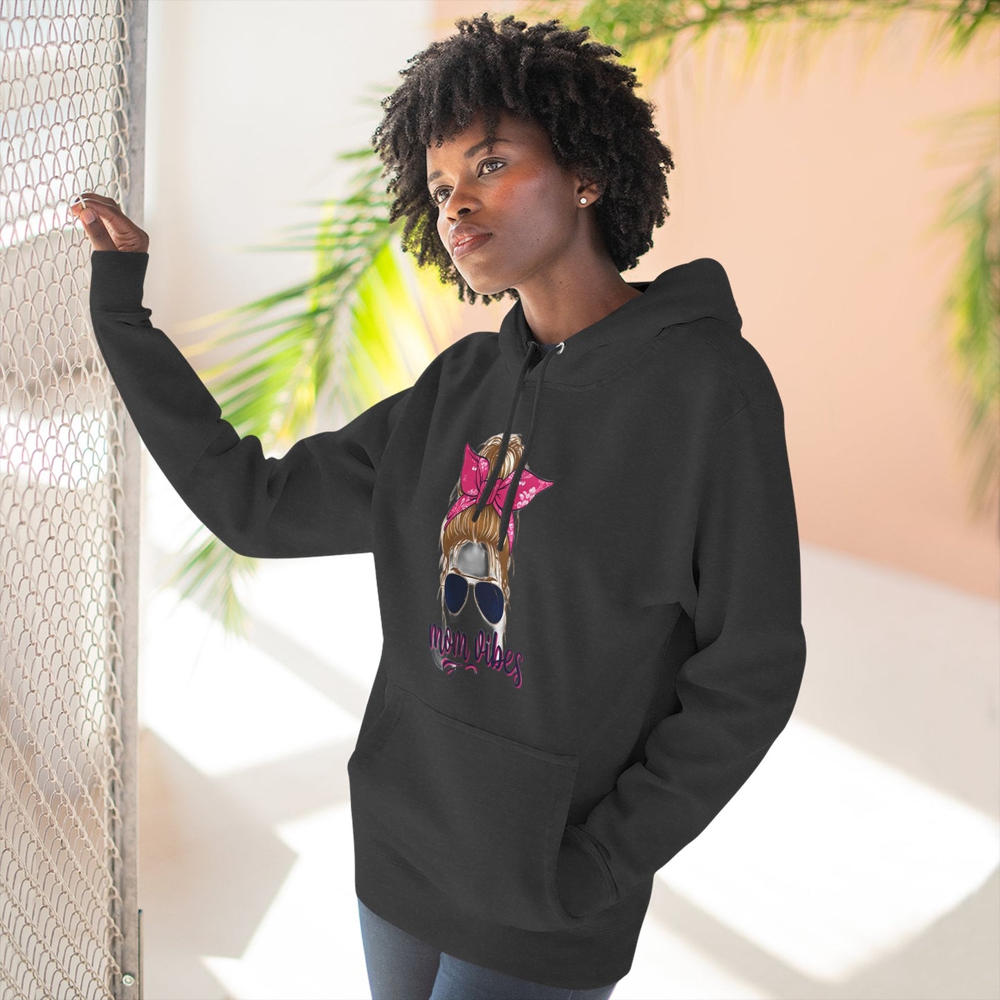 Mom Vibes Fleece Hoodie Printify