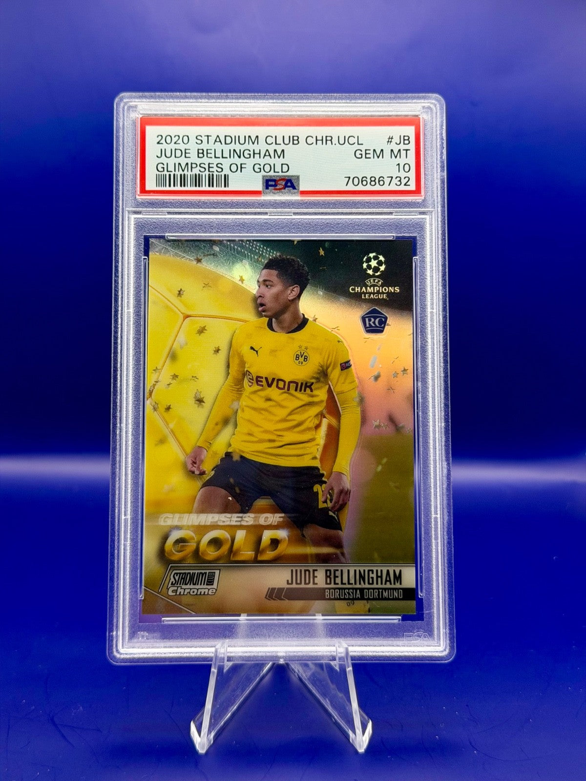 Topps 2020 Jude Bellingham Glimpses of Gold Rookie Card PSA GEM MT 10