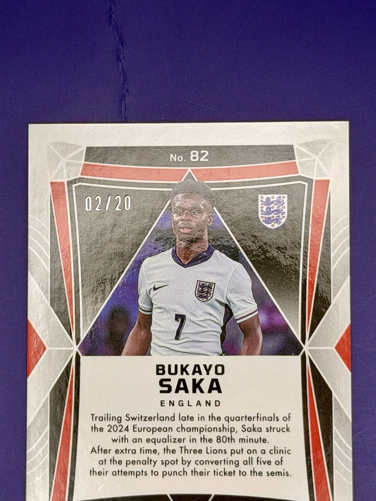 2024-25 Panini Obsidian - Bukayo Saka #82 Electric Etch Blue /20