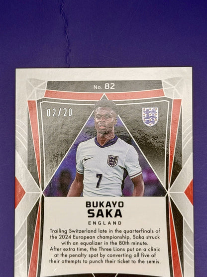 2024-25 Panini Obsidian - Bukayo Saka #82 Electric Etch Blue /20