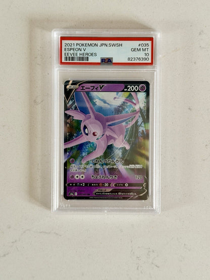 PSA 10 Gem Mint espeon V 035/069 Eevee Heroes 2021 Japanese Graded