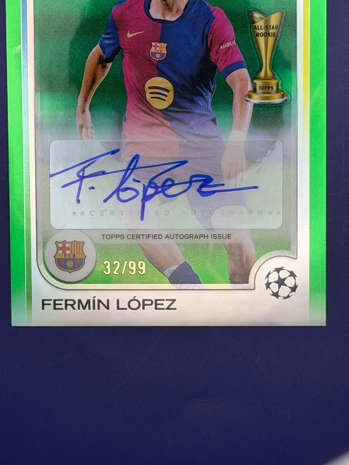 24/25 Topps Chrome UCC Future Stars 2024-25 Fermin Lopez Barcelona Auto /99
