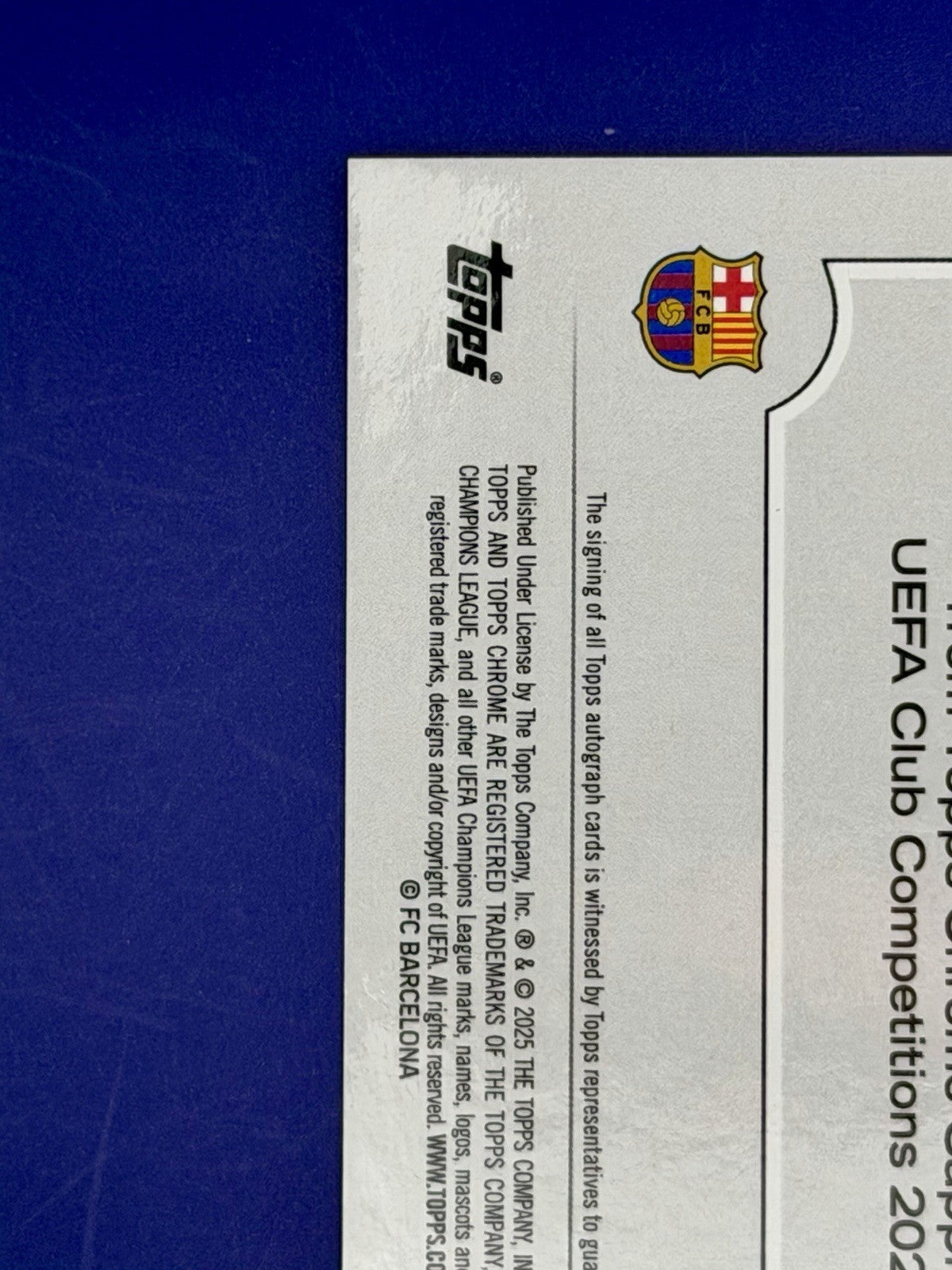 2024/25 Topps Chrome UCC Barcelona Gavi Gold Sapphire Auto /50